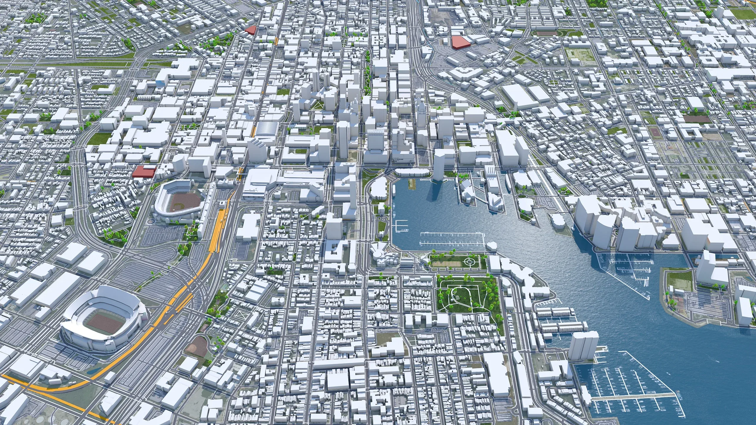 Baltimore City Maryland 3D Model 50km