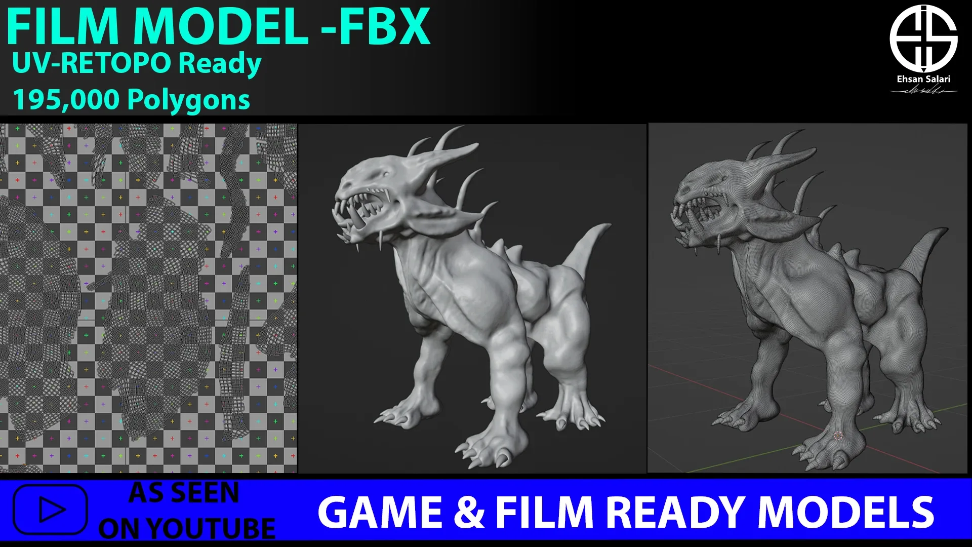 Full 3D Model Creature-Zbrush-Blender [ Film-Game-Animation ]