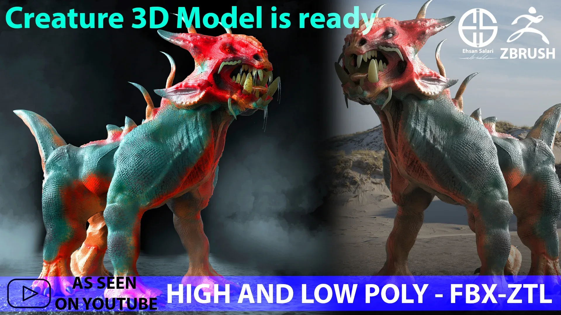 Full 3D Model Creature-Zbrush-Blender [ Film-Game-Animation ]