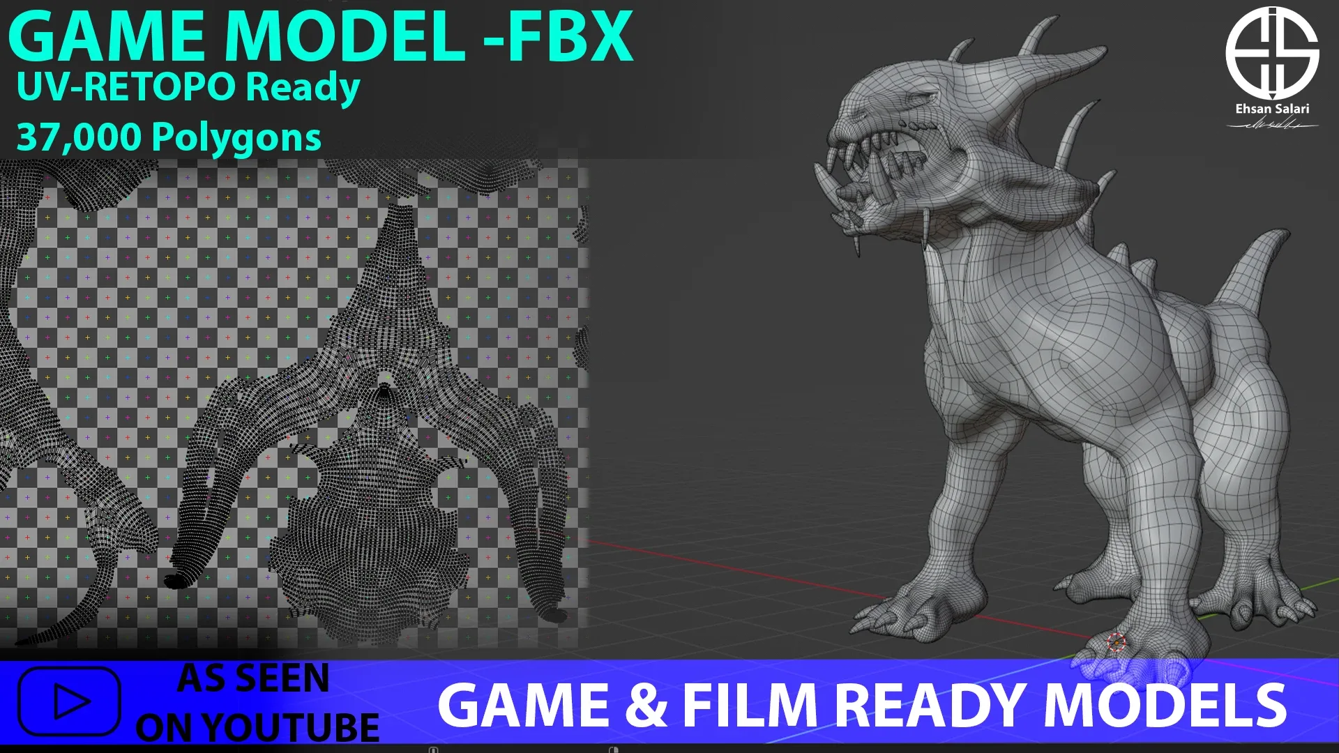 Full 3D Model Creature-Zbrush-Blender [ Film-Game-Animation ]