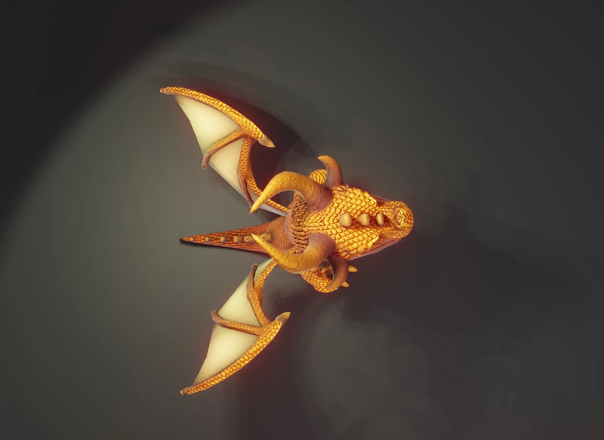 Cartoon Bronze Dragon Rigged Low-poly 3D Model