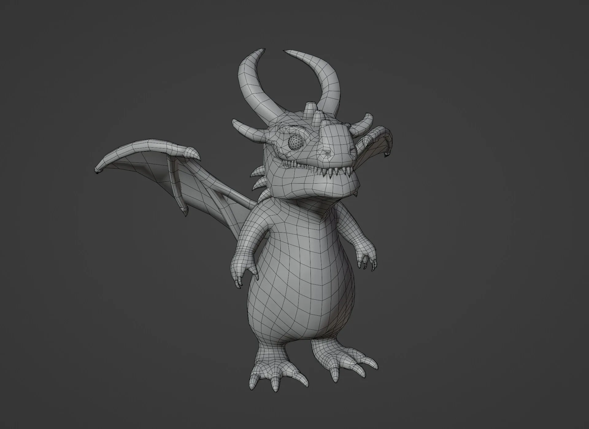 Cartoon Bronze Dragon Rigged Low-poly 3D Model