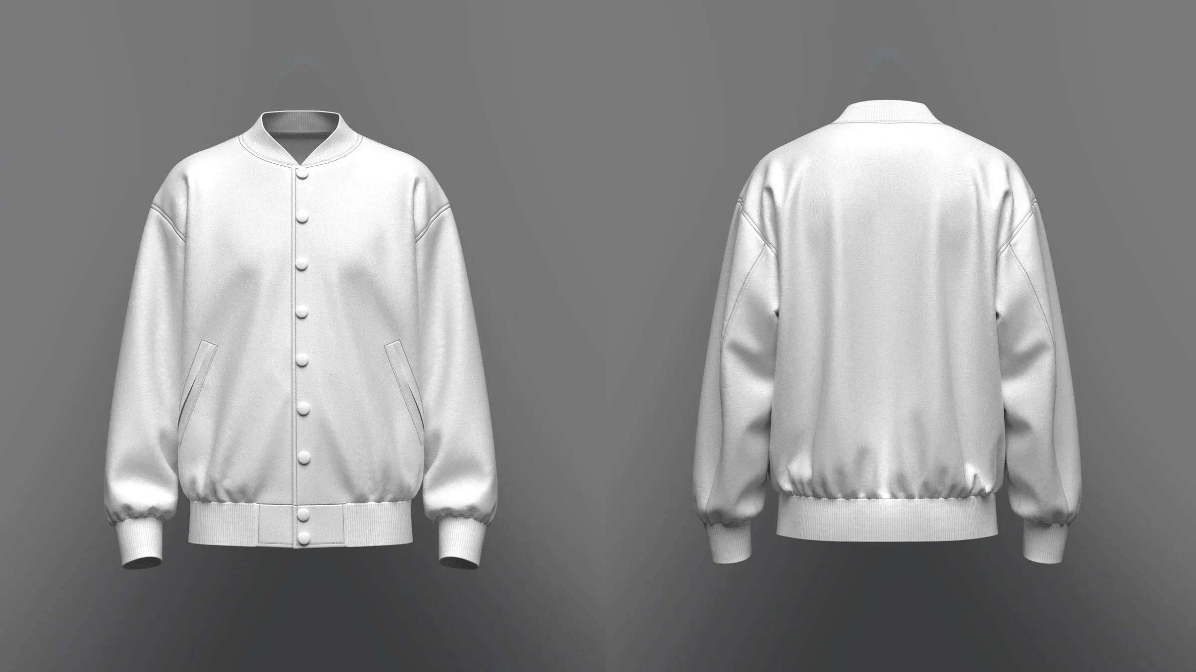 Mens Oversized Bomber Jacket, Marvelous Designer-Clo3d-fbx-obj