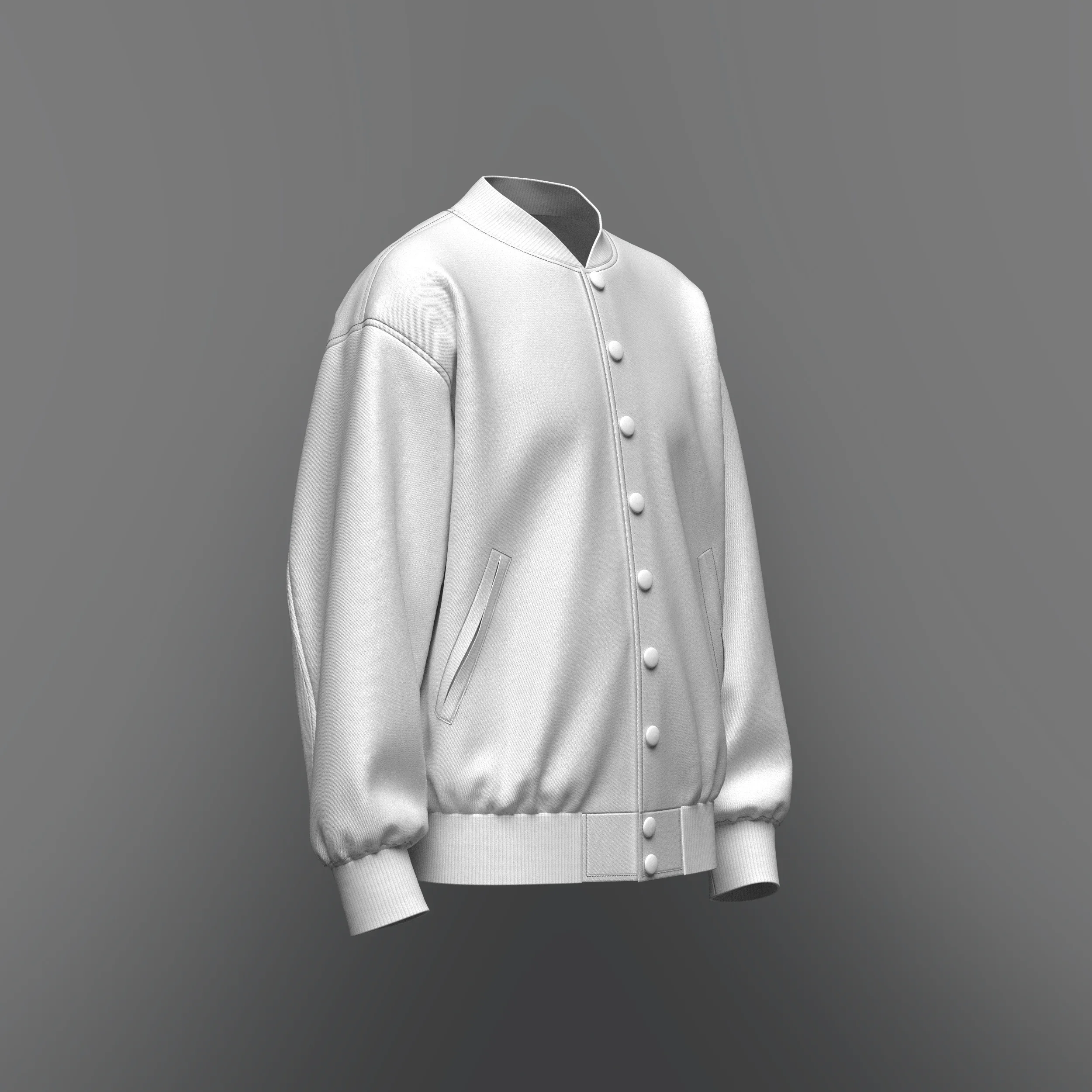 Mens Oversized Bomber Jacket, Marvelous Designer-Clo3d-fbx-obj