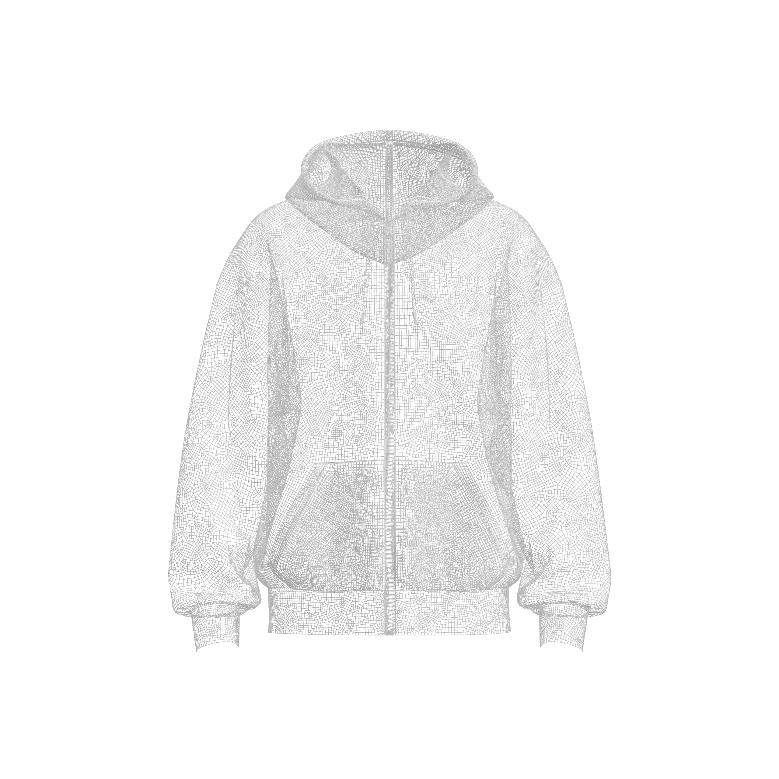 Mens Oversize Front Zip Hoodie, , Marvelous Designer-Clo3d-fbx-obj