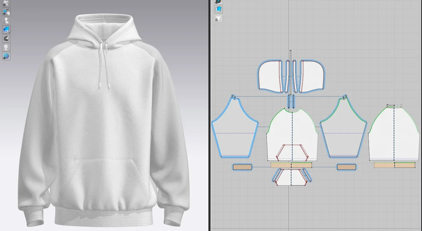 Mens Raglan Oversize Hoodie_Marvelous Designer, OBj, FBX