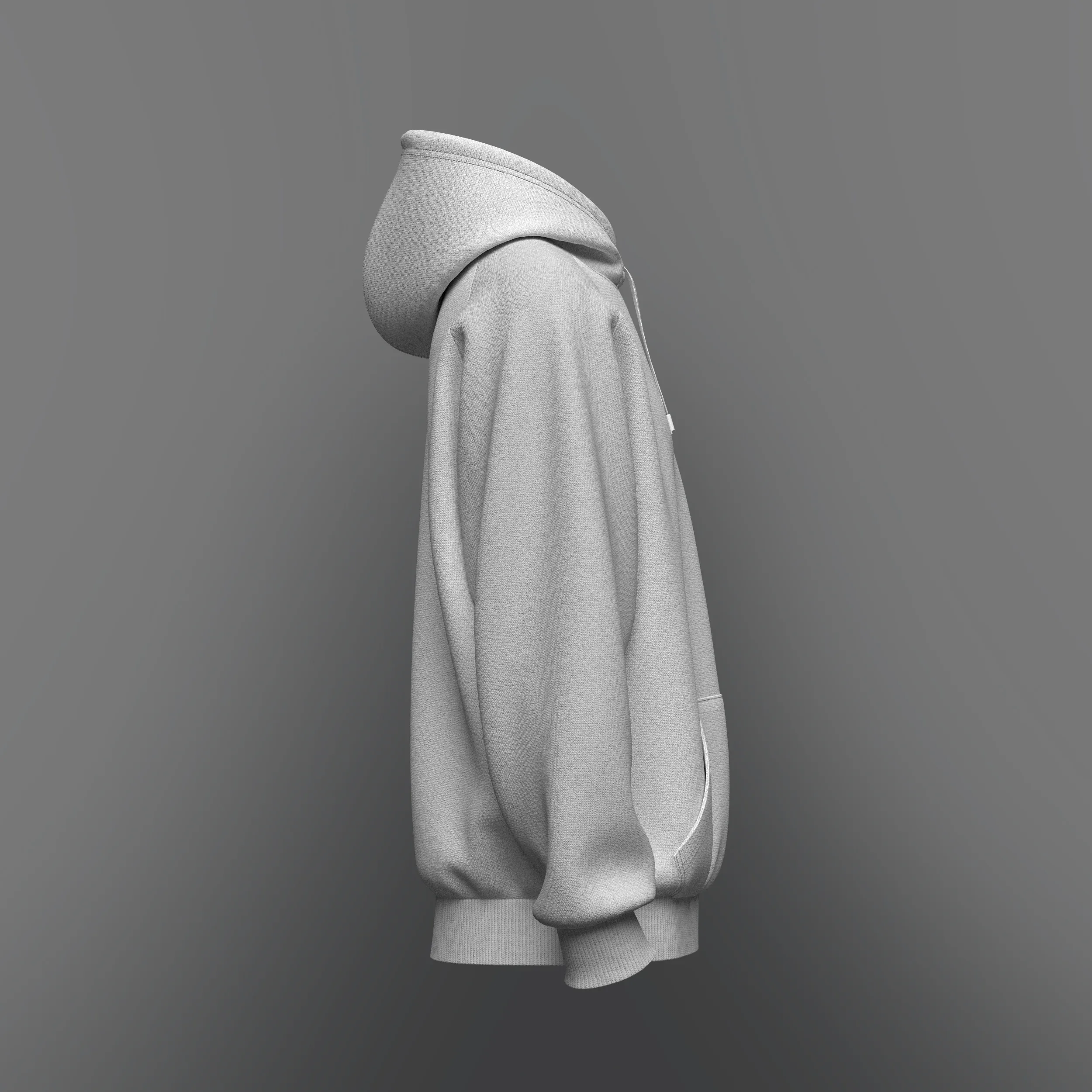 Mens Raglan Oversize Hoodie_Marvelous Designer, OBj, FBX