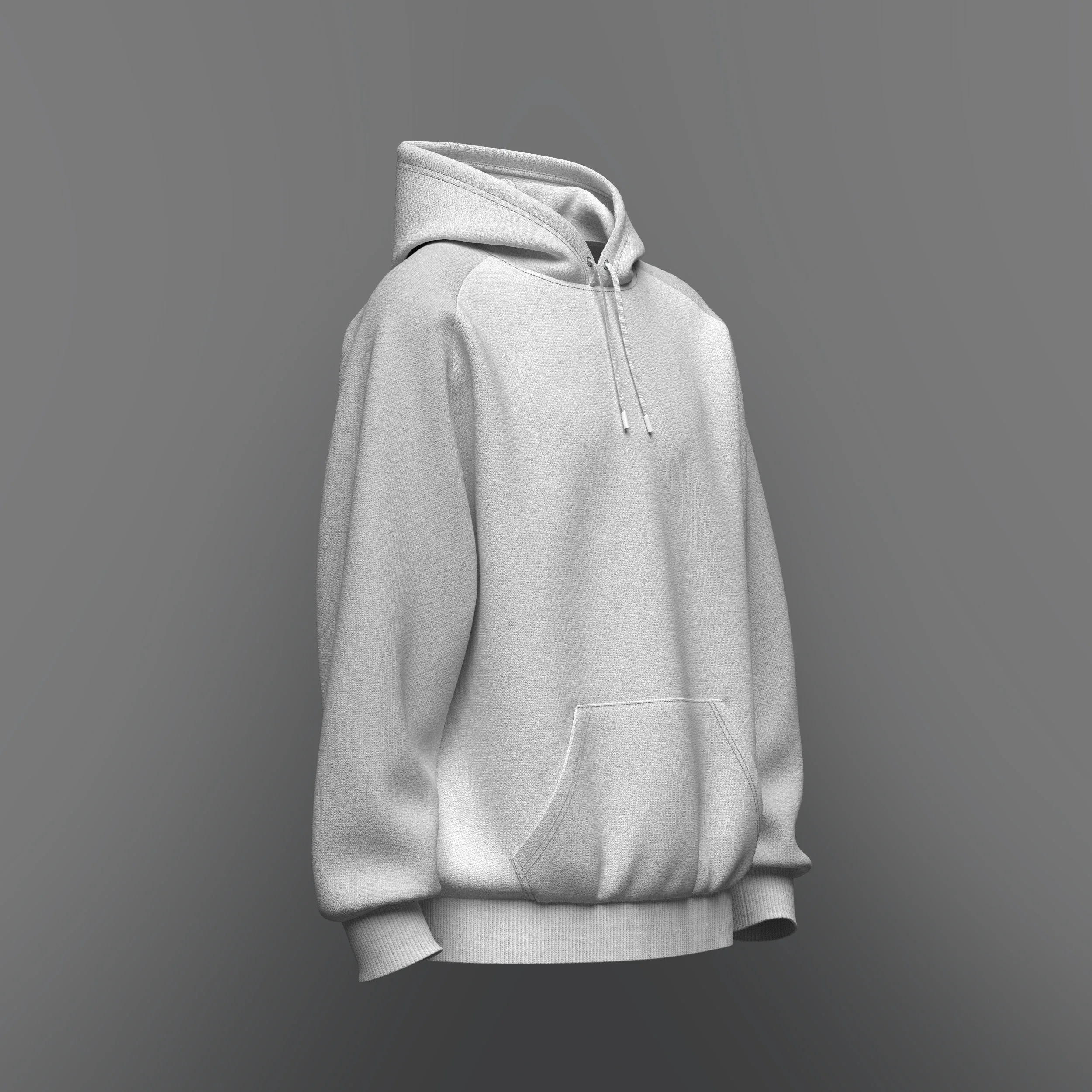 Mens Raglan Oversize Hoodie_Marvelous Designer, OBj, FBX