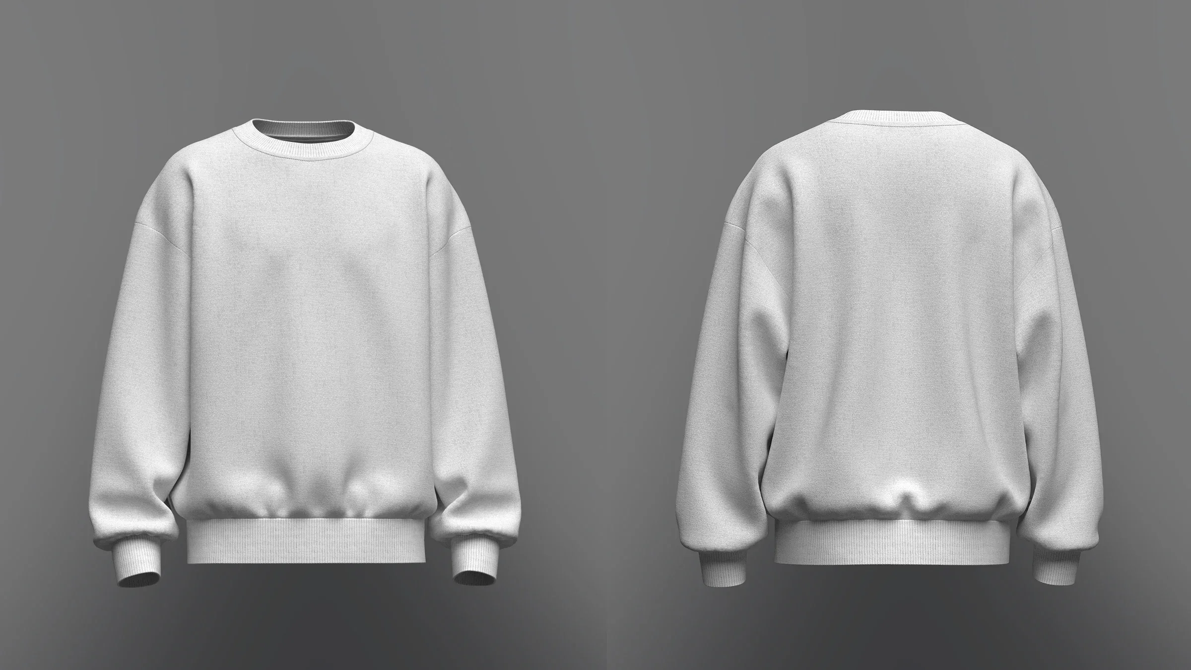 Men's Oversized Sweatshirt 3d Model_Marvelous Designer, Fbx, Obj