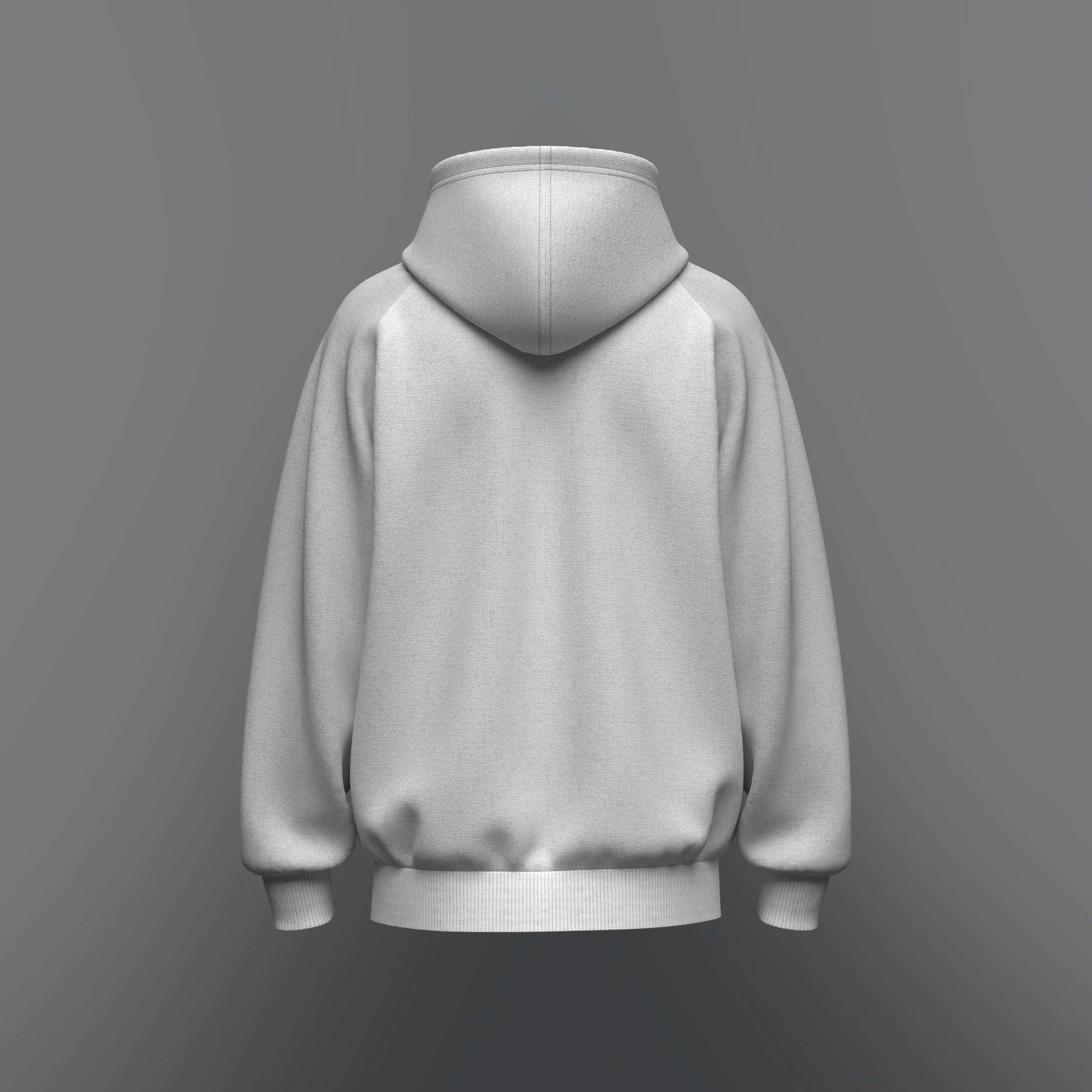 Men's Raglan Oversized Front Zip Hoodie_Marvelous Designer, Clo3d, fbx, obj