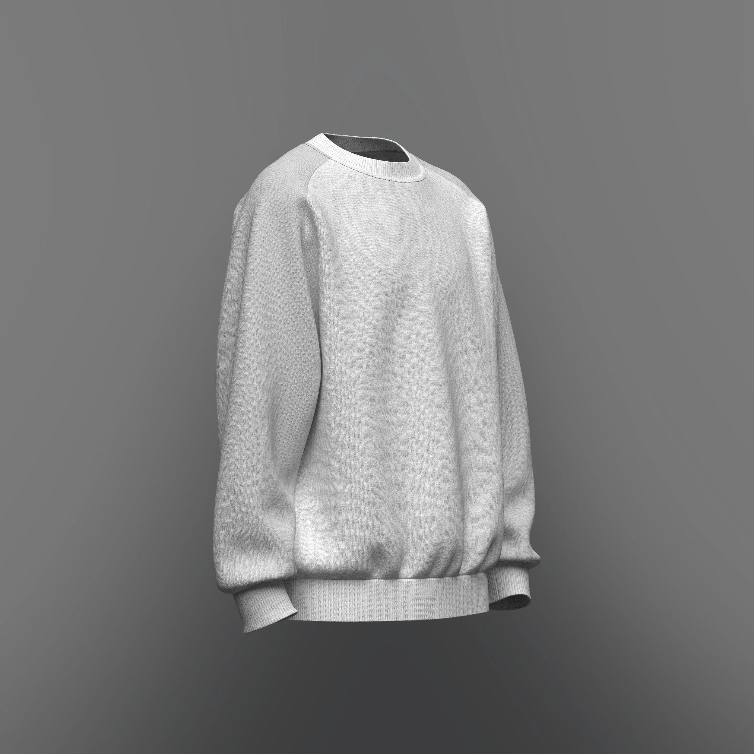 Men's Oversized Raglan Sweatshirt_Marvelous Designer, Clo3d, Fbx, obj