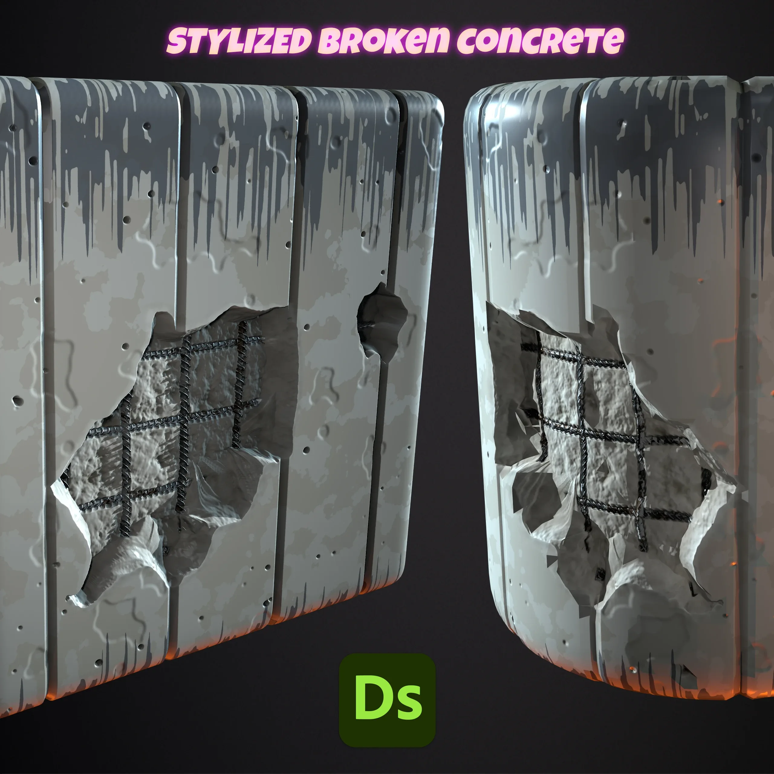 Stylized Broken Concrete