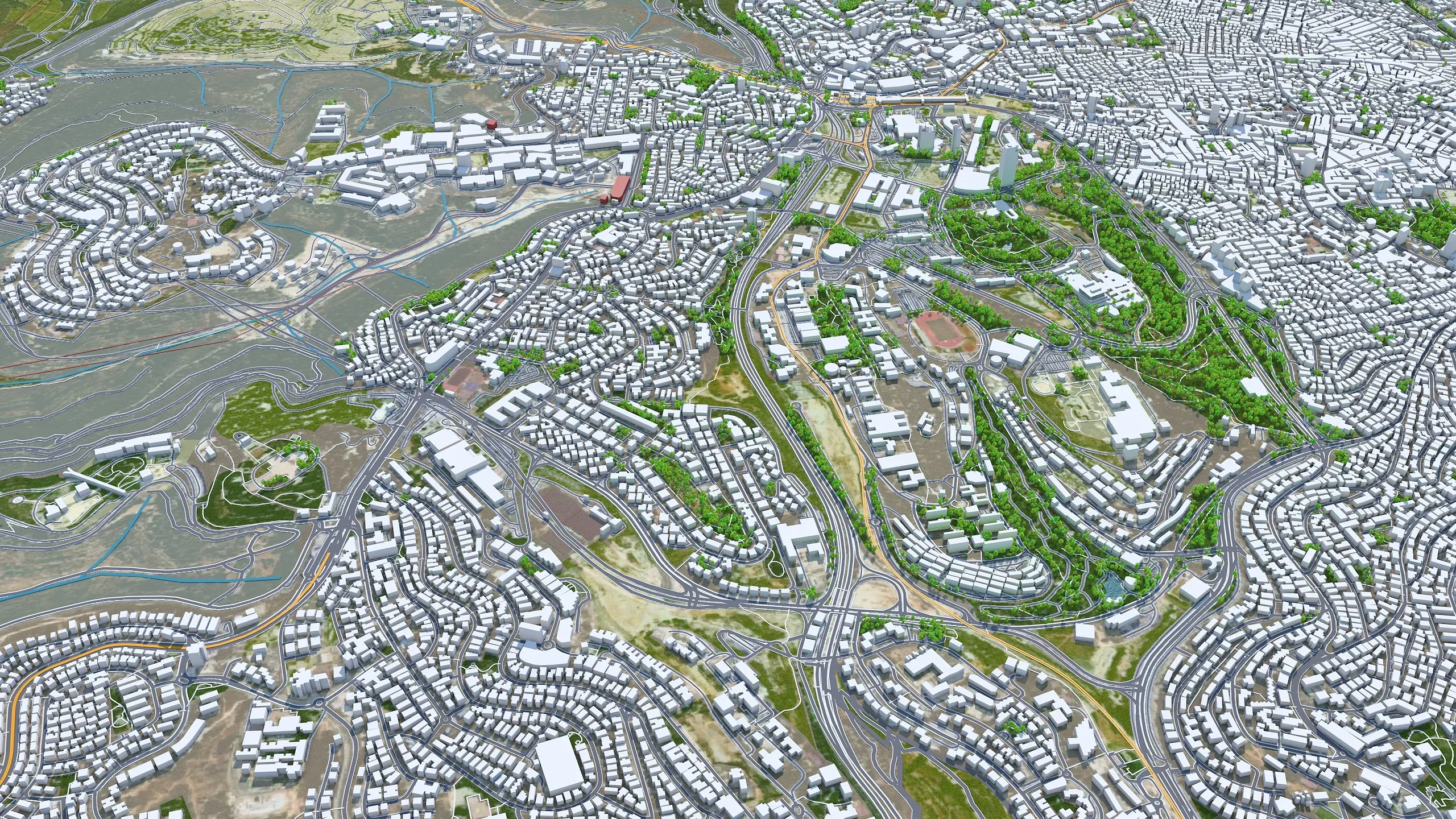 Jerusalem City Israel 3D Model 60km