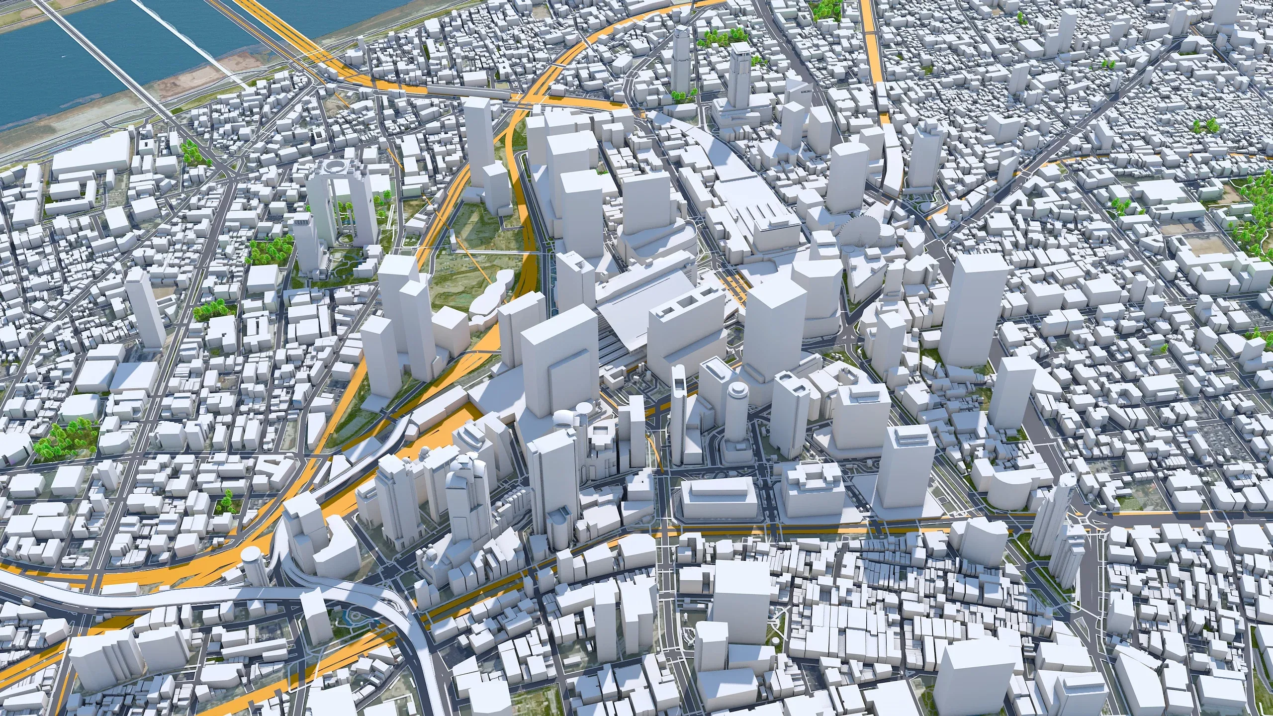Osaka City Japan 3D Model 100km
