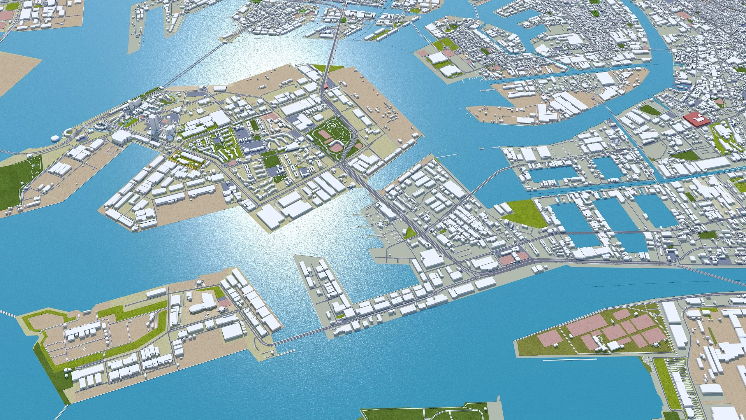 Osaka City Japan 3D Model 100km