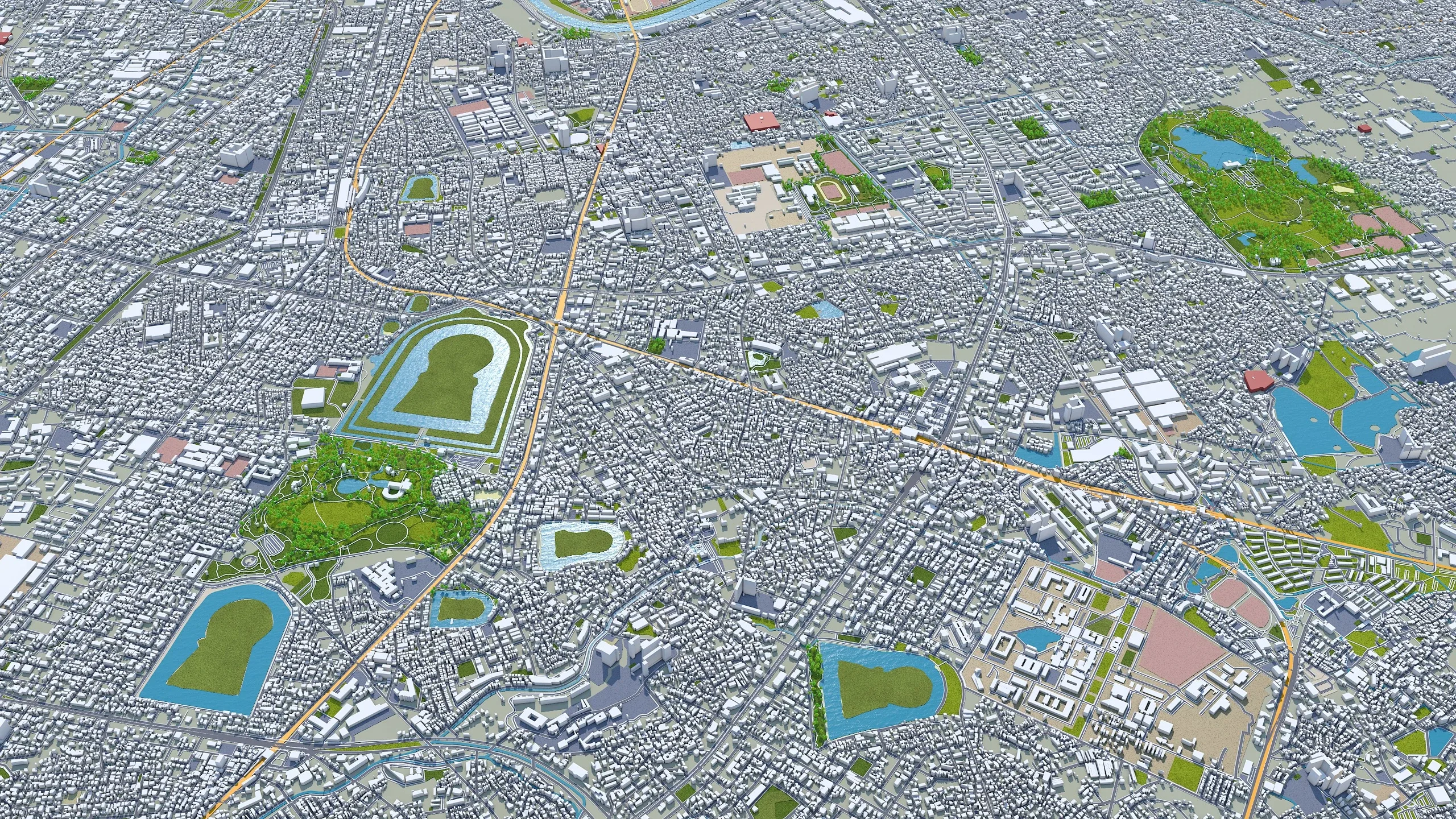 Osaka City Japan 3D Model 100km