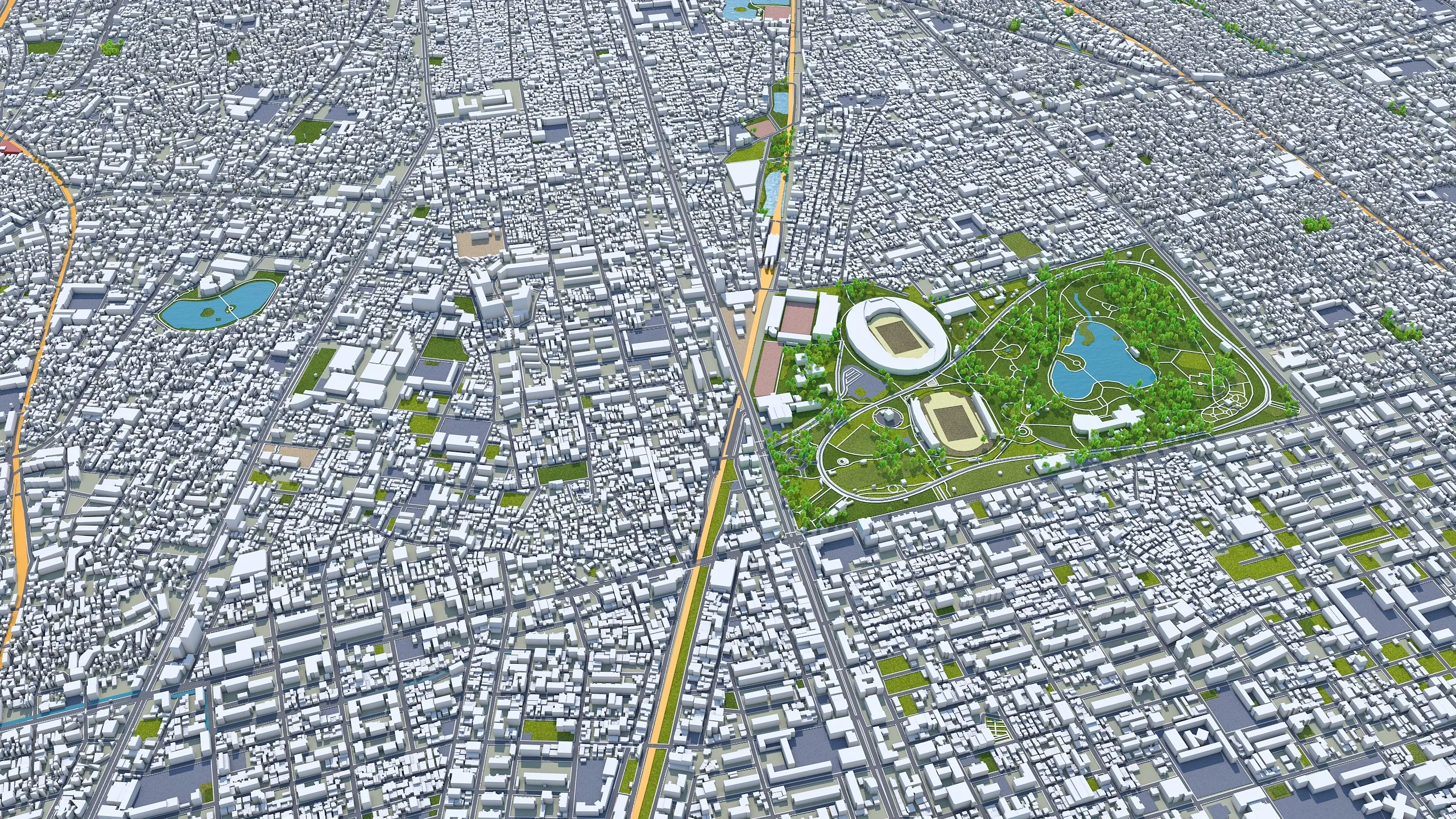 Osaka City Japan 3D Model 100km