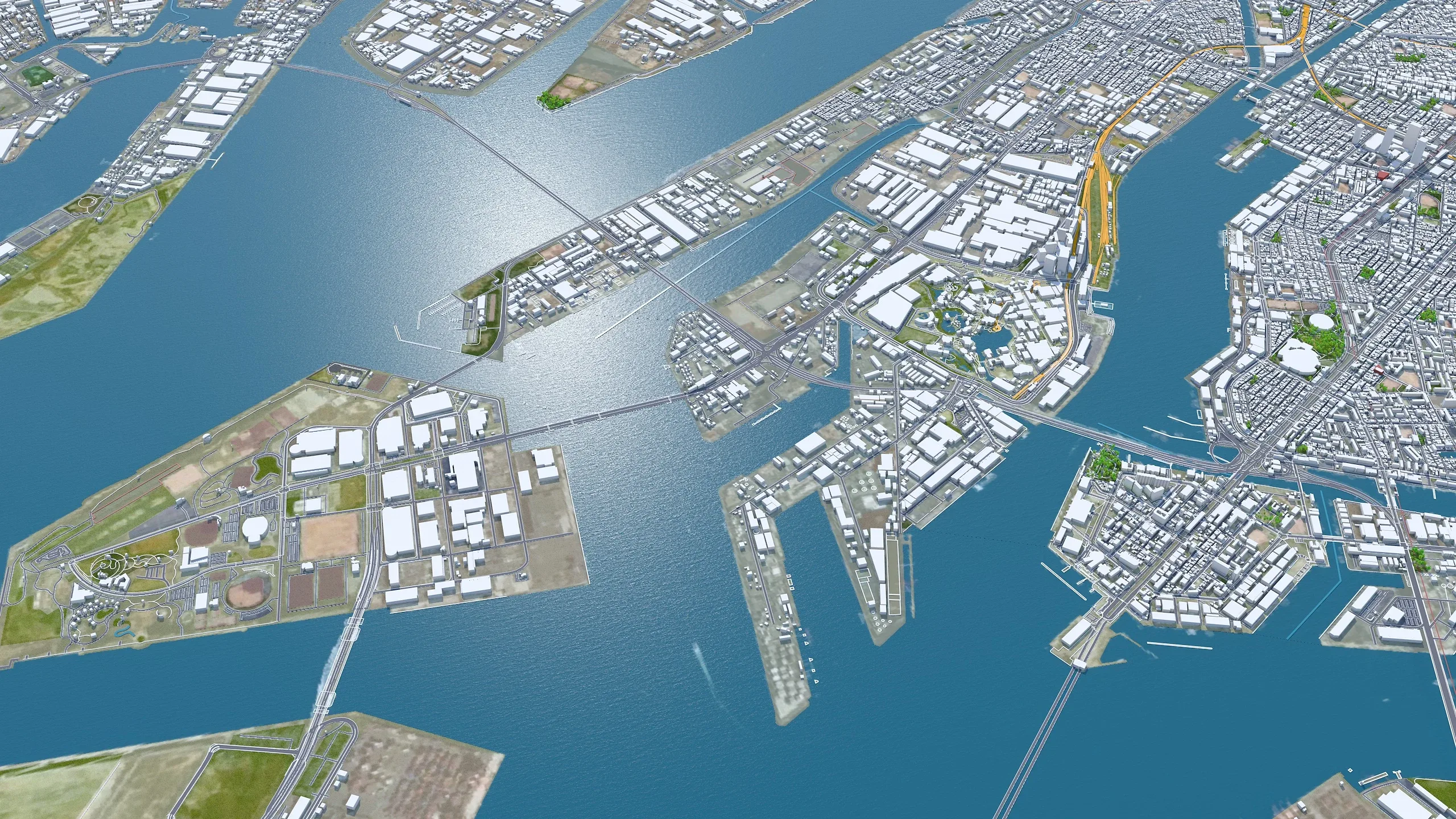 Osaka City Japan 3D Model 100km