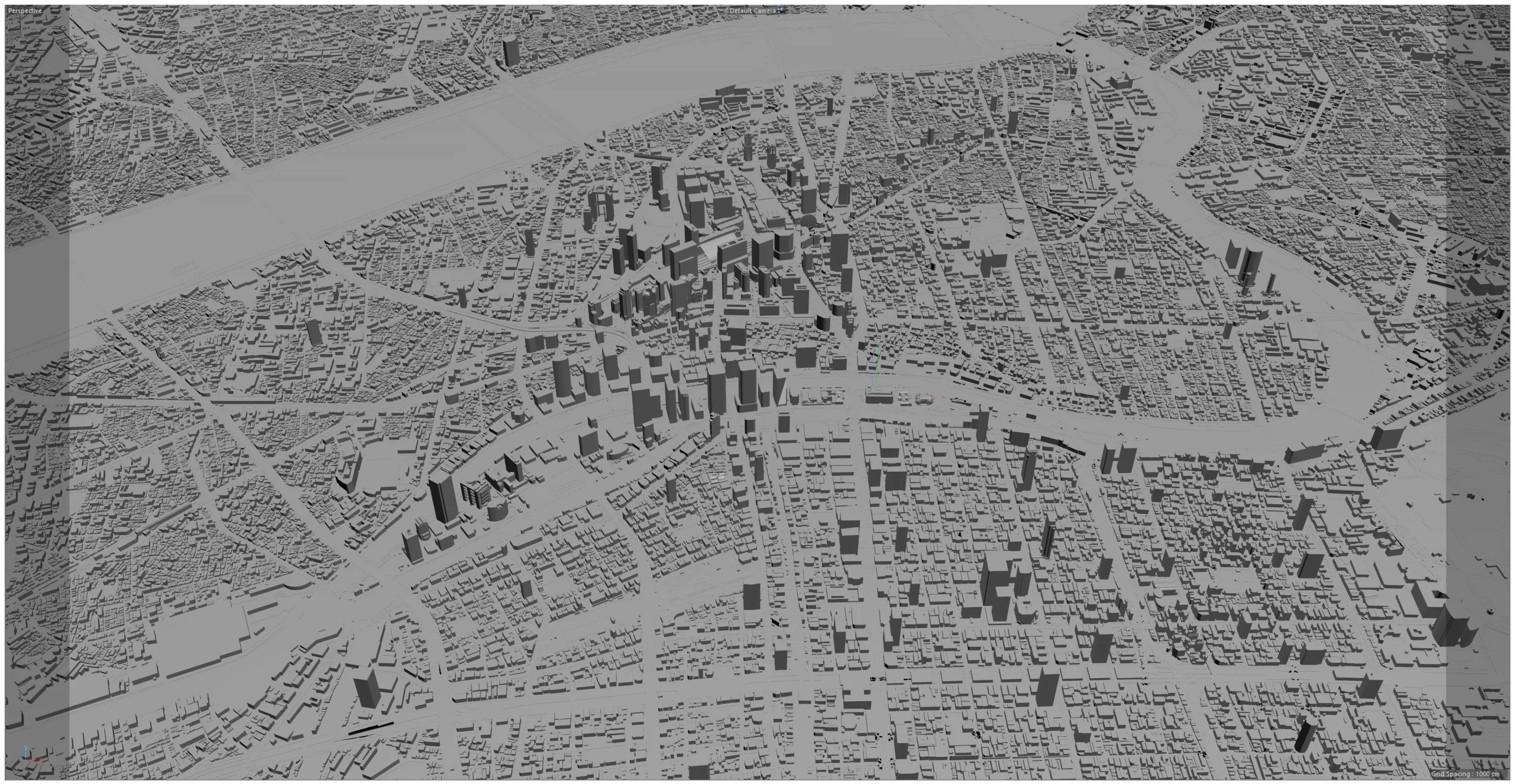 Osaka City Japan 3D Model 100km