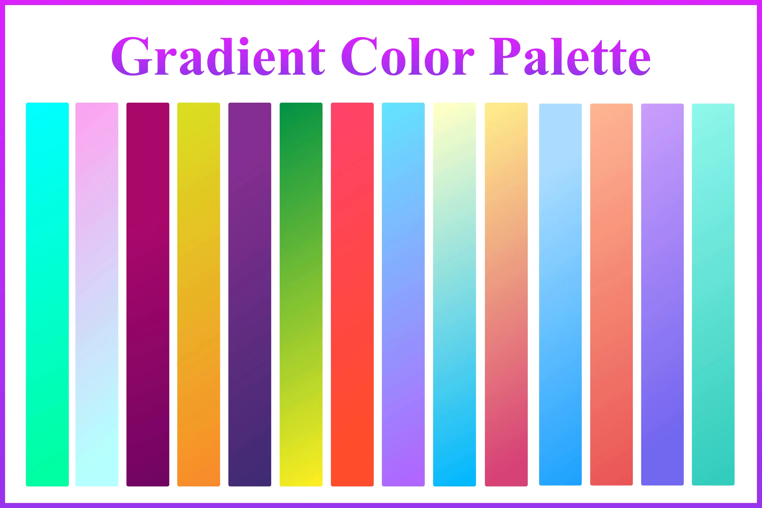 Gradient color palette vector set, Trendy color, EPS Illustrator file,  Abstract art, Background, Vibrant, Vivid textures