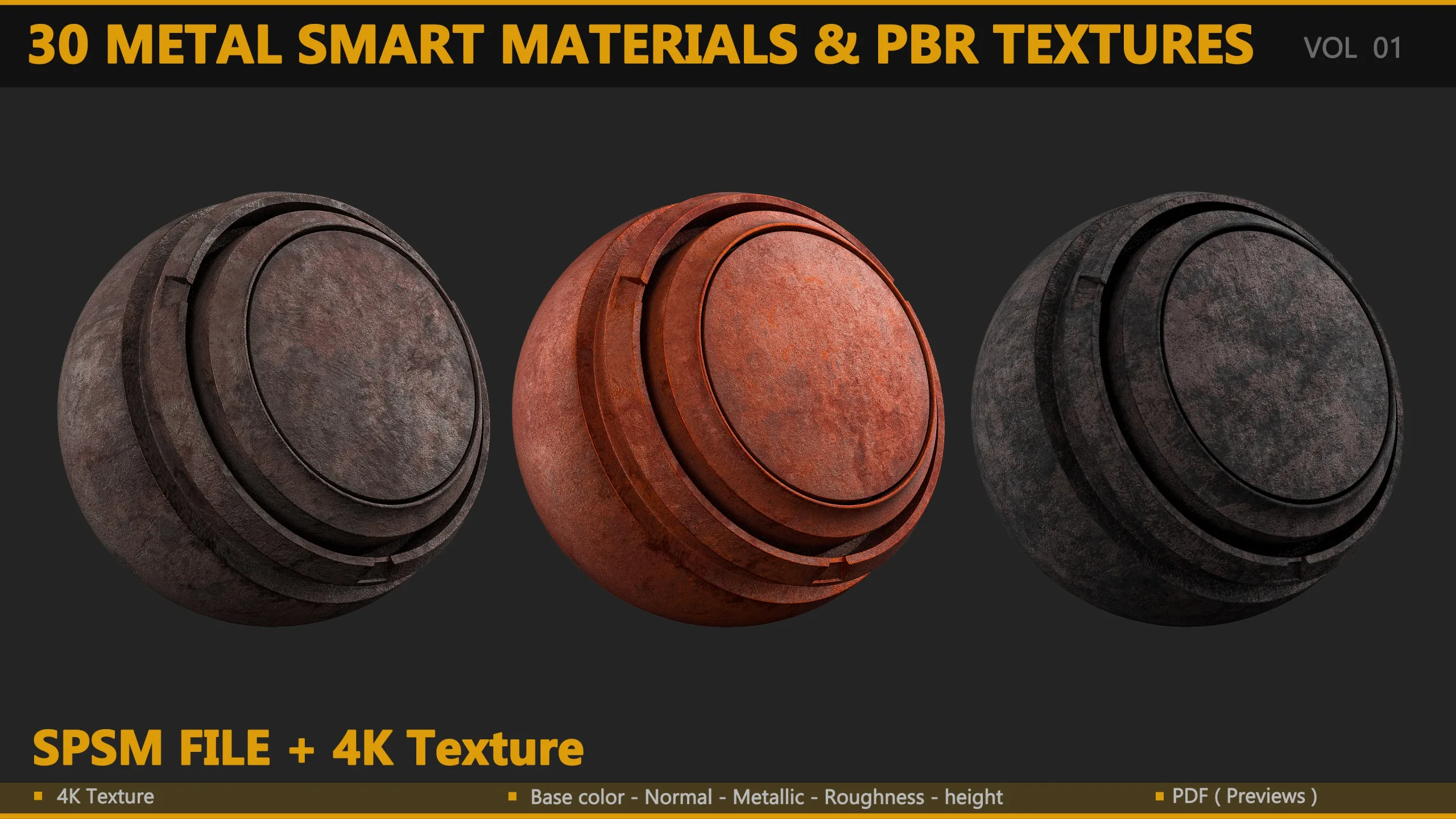 30 METAL SMART MATERIALS & PBR TEXTURES