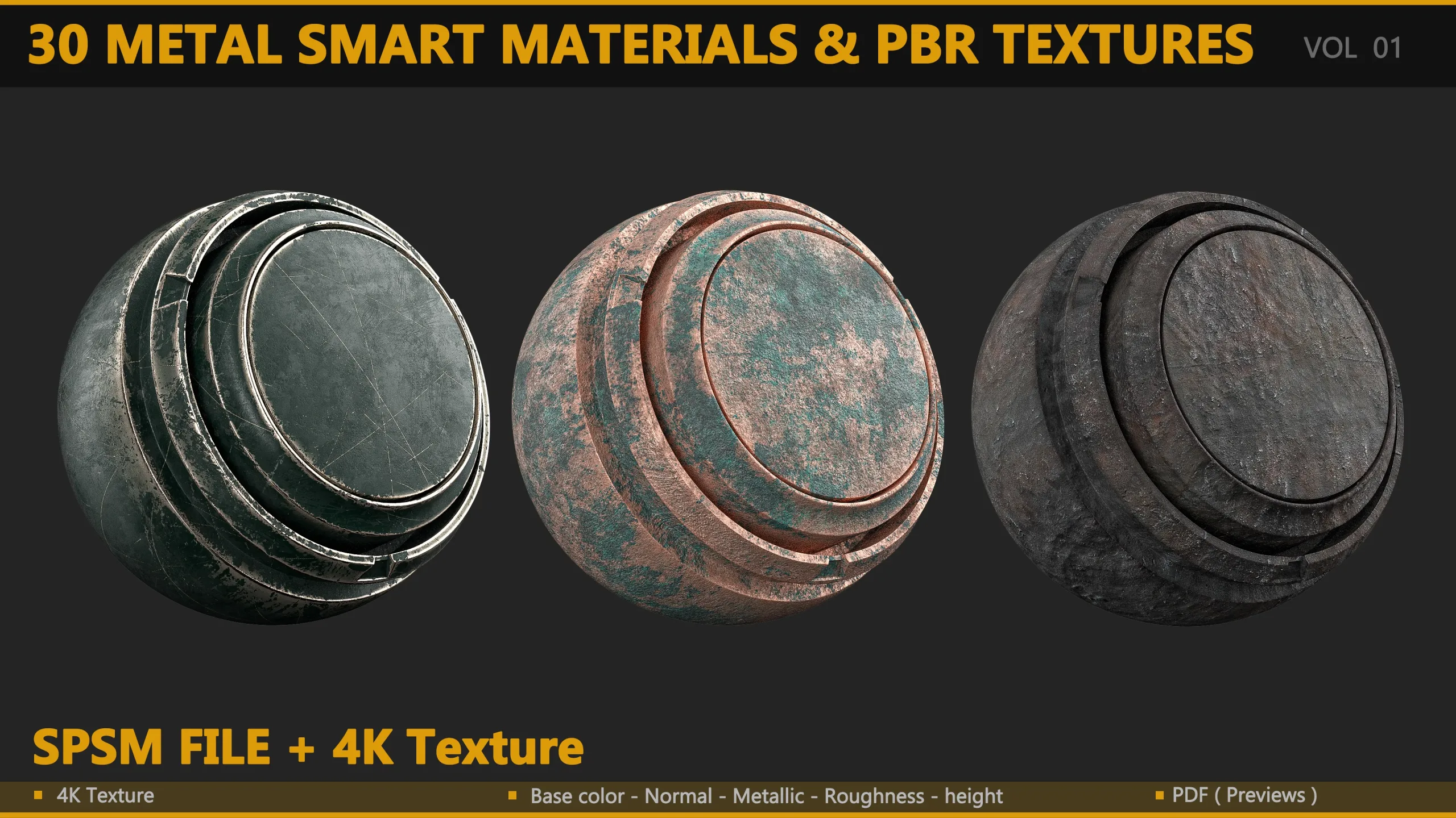 30 METAL SMART MATERIALS & PBR TEXTURES