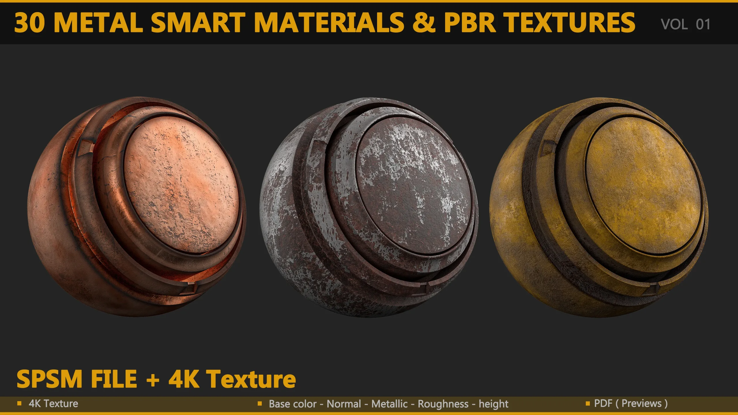 30 METAL SMART MATERIALS & PBR TEXTURES