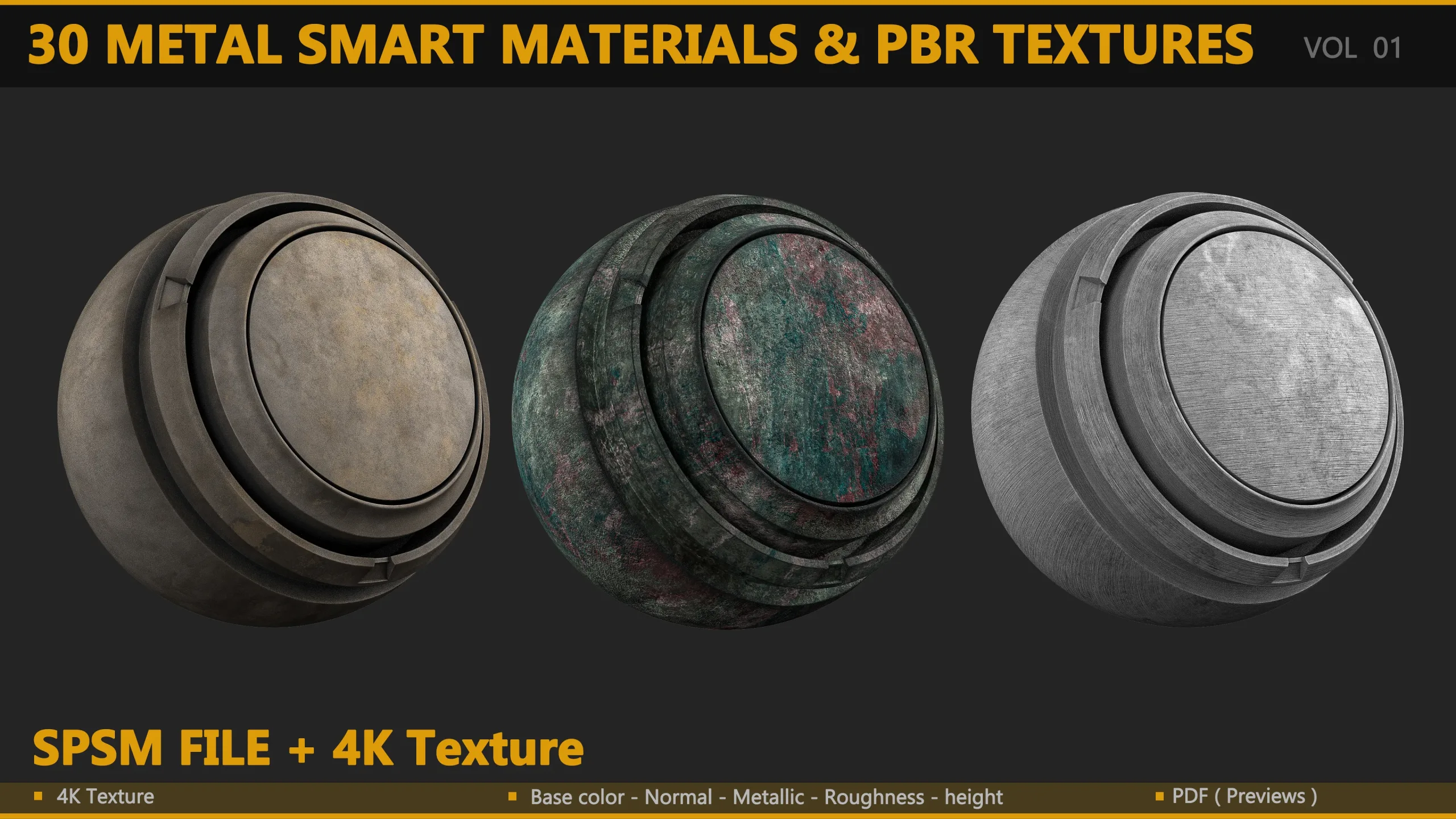 30 METAL SMART MATERIALS & PBR TEXTURES