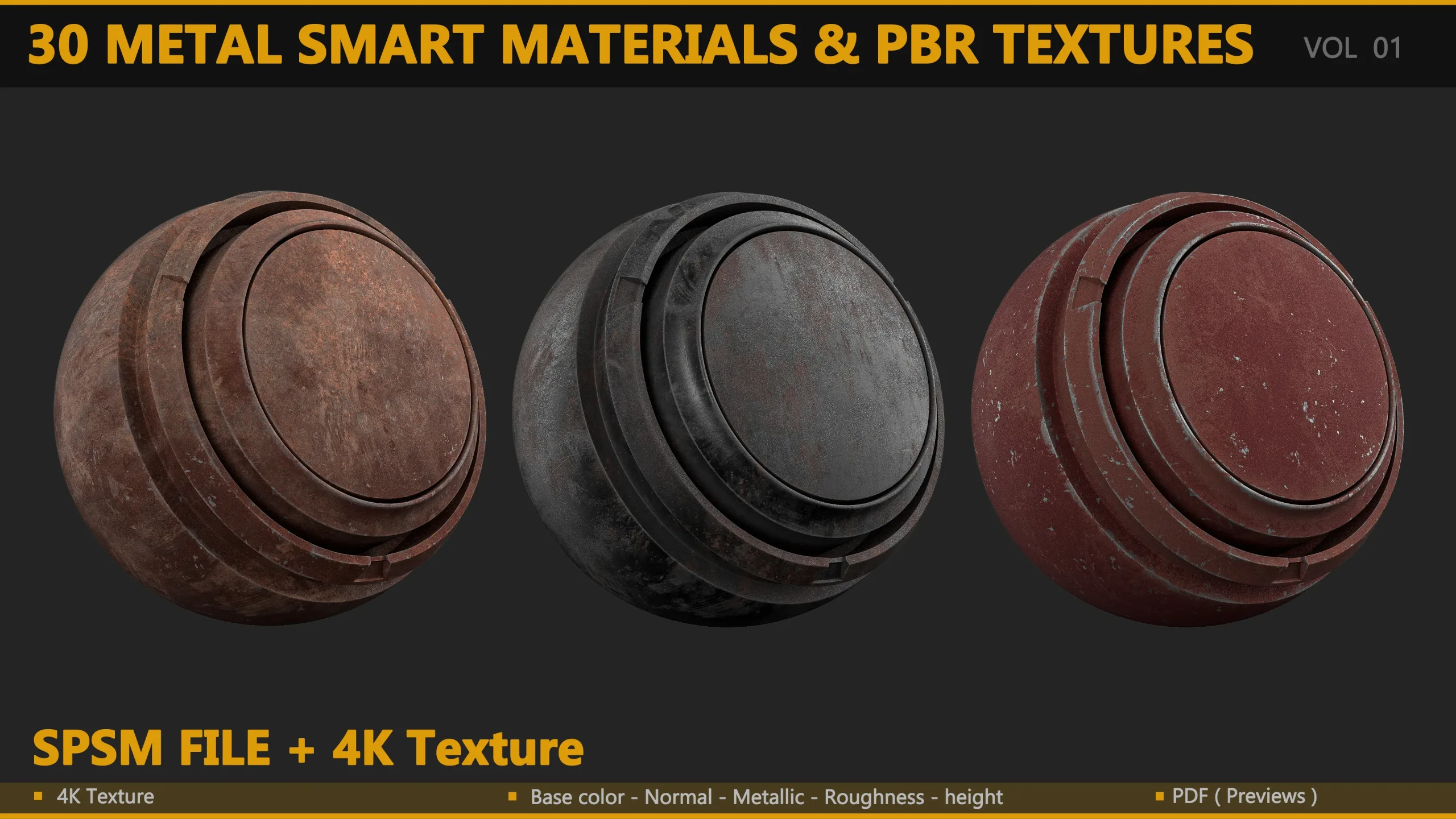 30 METAL SMART MATERIALS & PBR TEXTURES