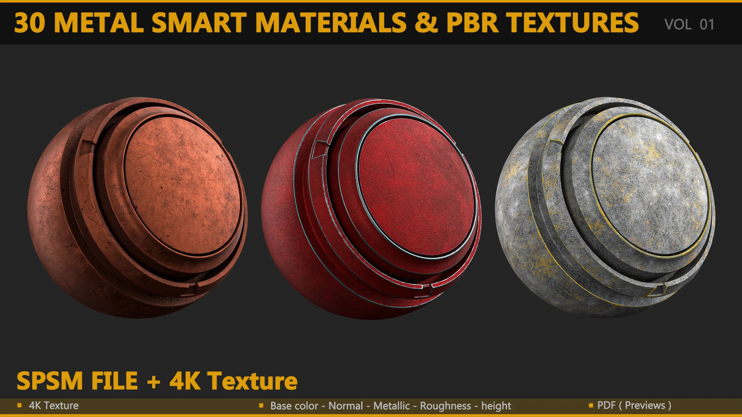 30 METAL SMART MATERIALS & PBR TEXTURES