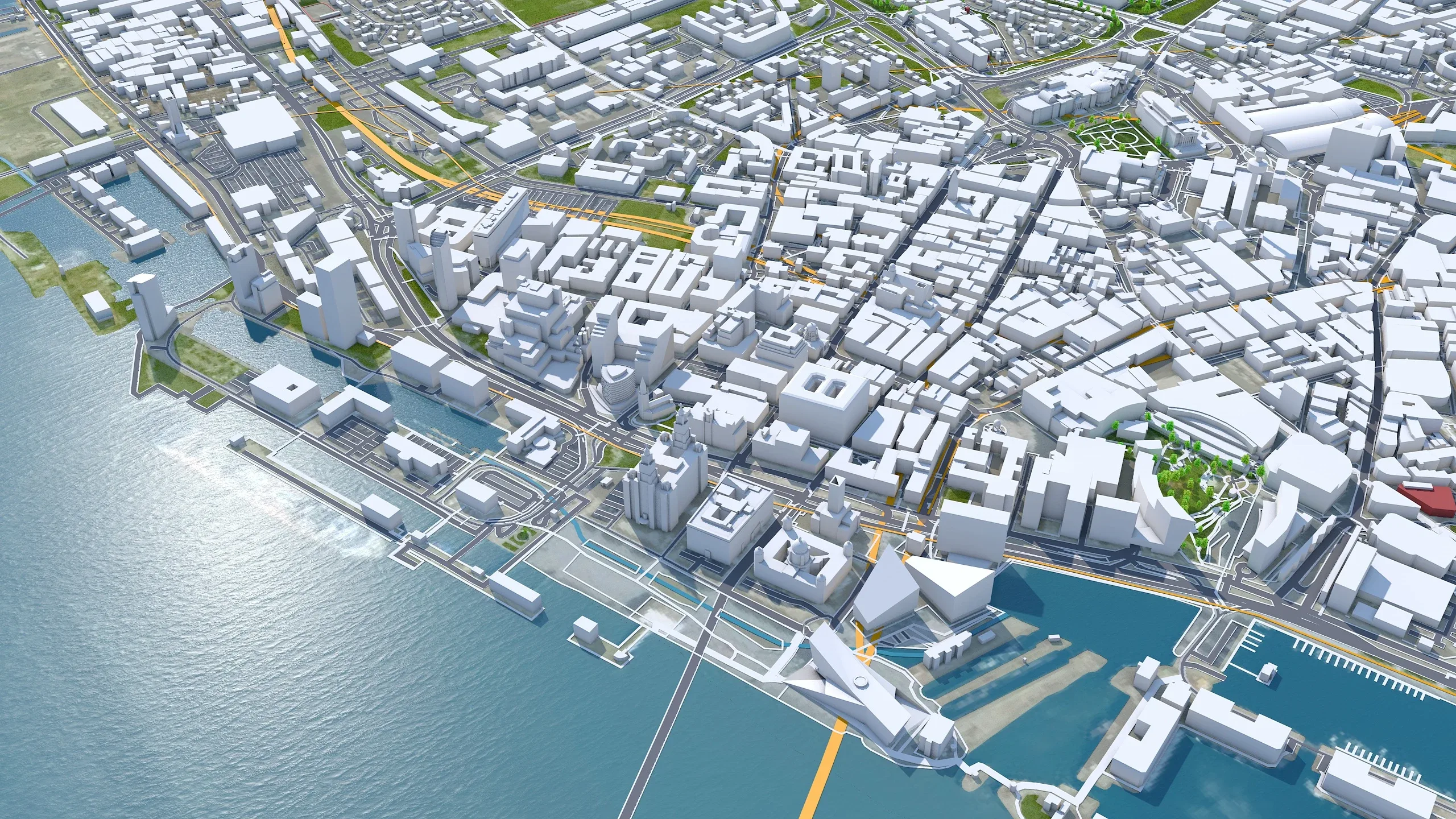 Liverpool City UK 3D Model 40KM