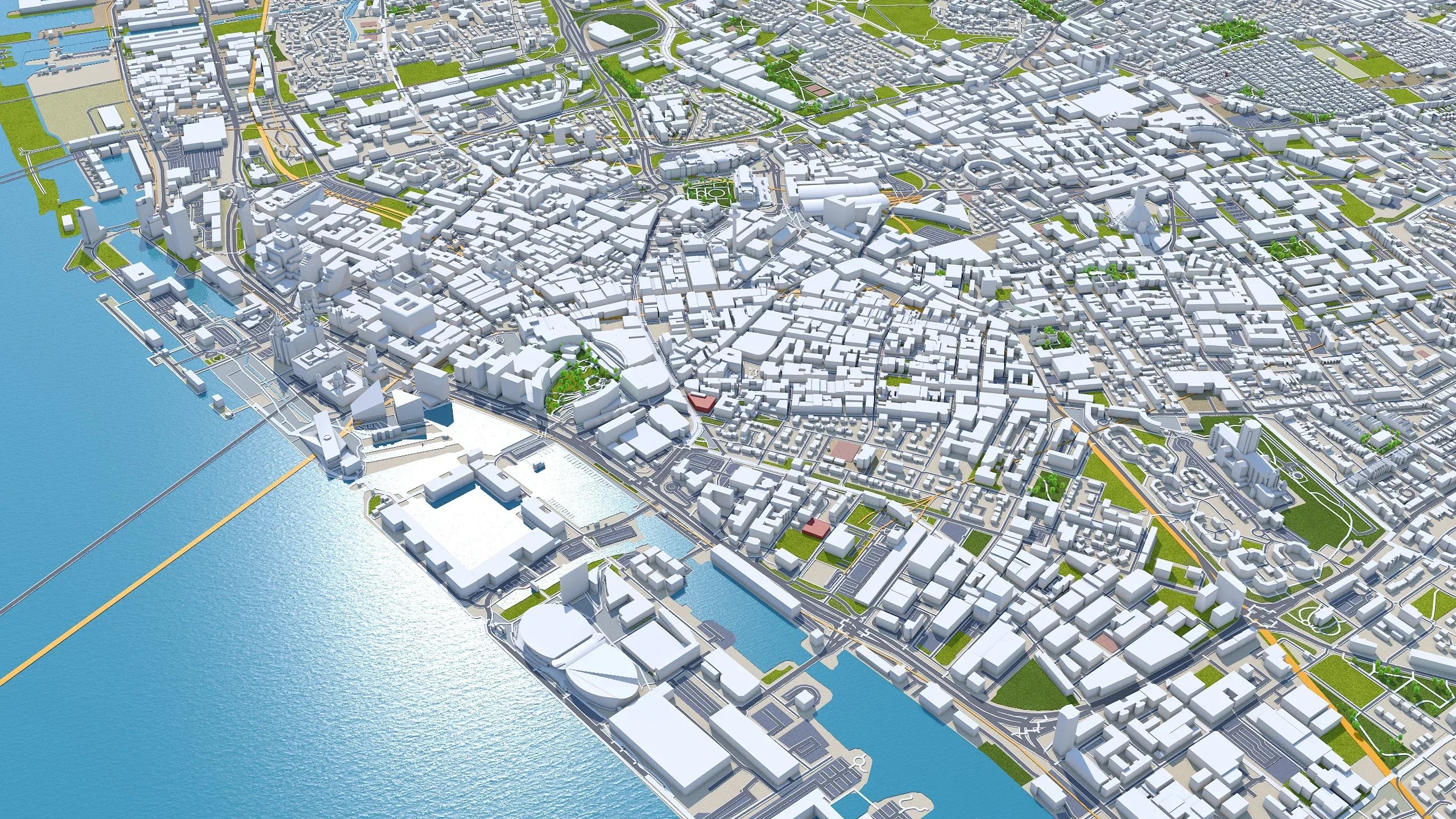 Liverpool City UK 3D Model 40KM