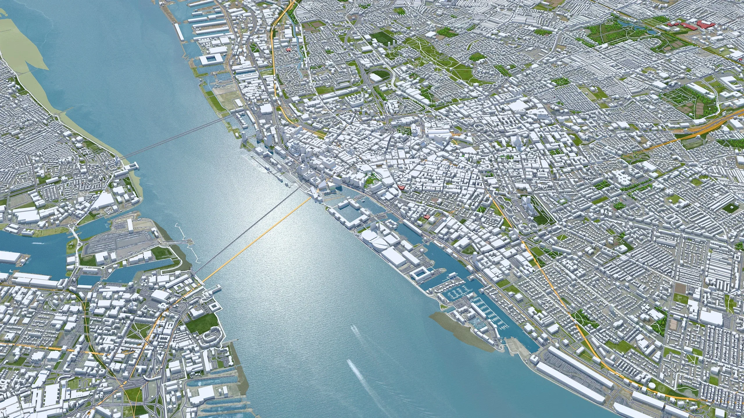 Liverpool City UK 3D Model 40KM