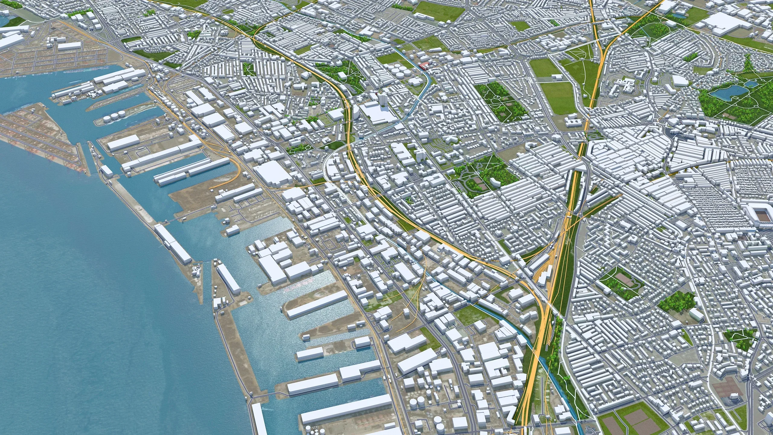 Liverpool City UK 3D Model 40KM