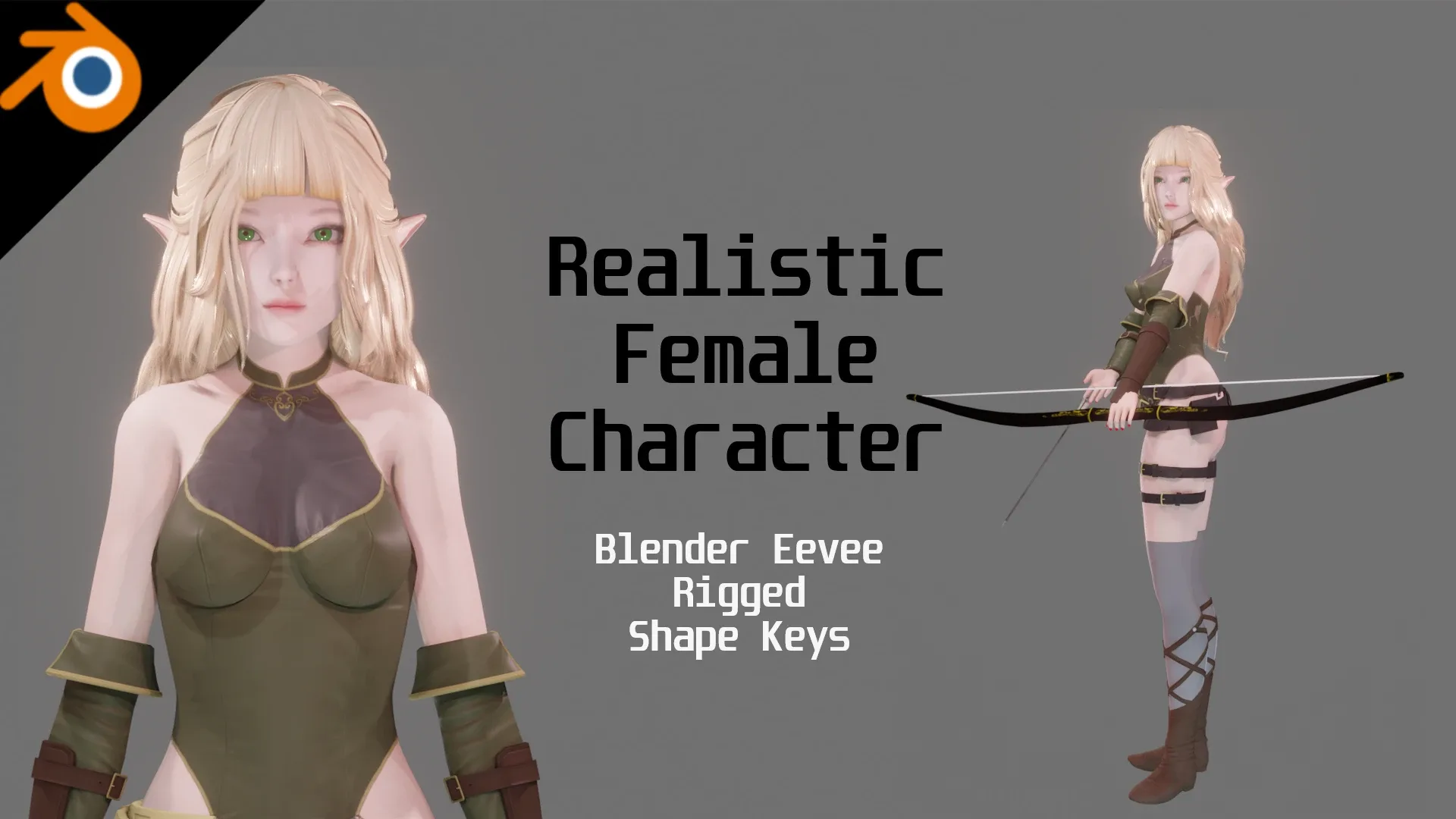 Elf Archer - Realistic Female Character - Blender Eevee