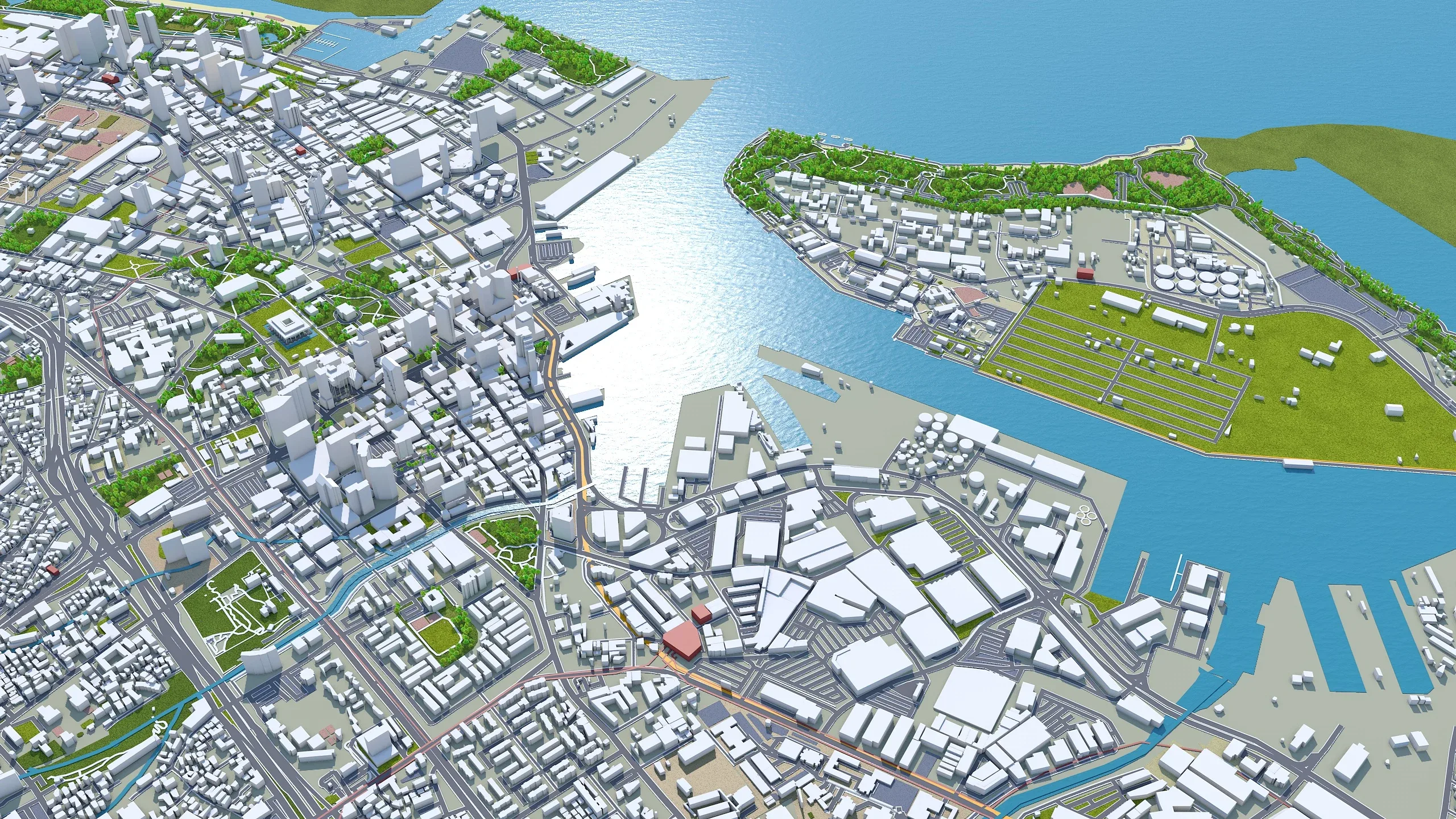 Oahu Island Hawaii City USA 3D Model 80KM