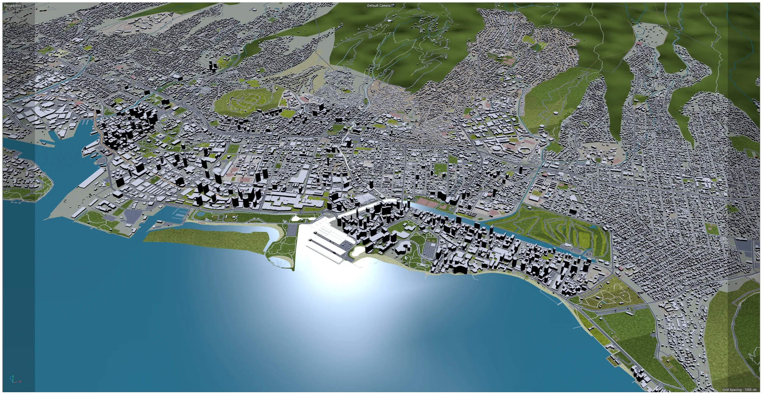 Oahu Island Hawaii City USA 3D Model 80KM