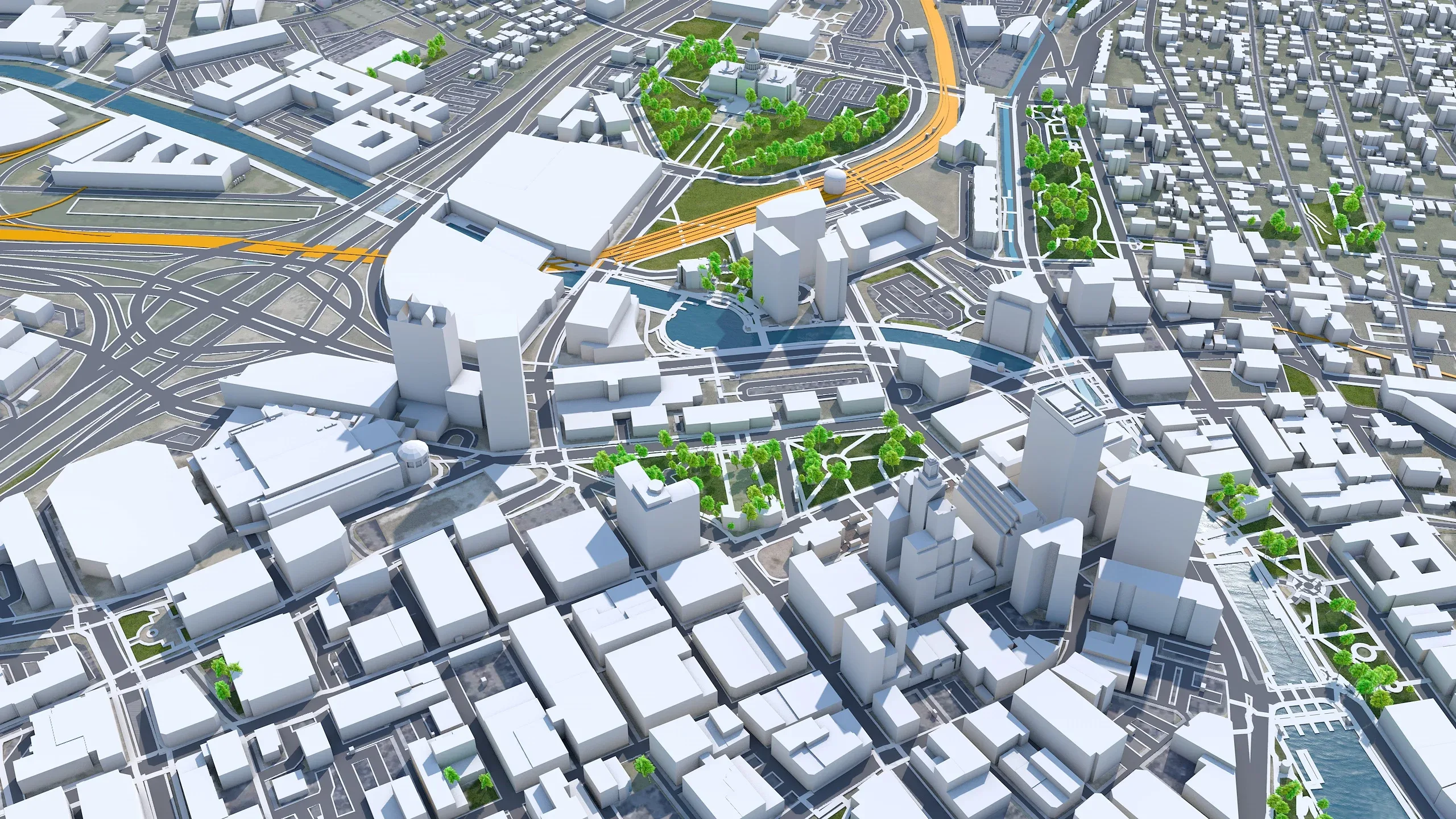 Providence and Pawtucket Rhode City Island USA 3D Model 30KM