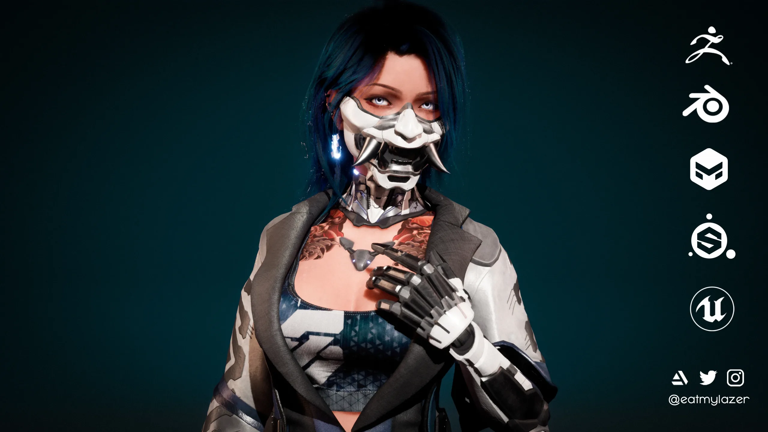 Cyberpunk Real-time Female - White Blossom
