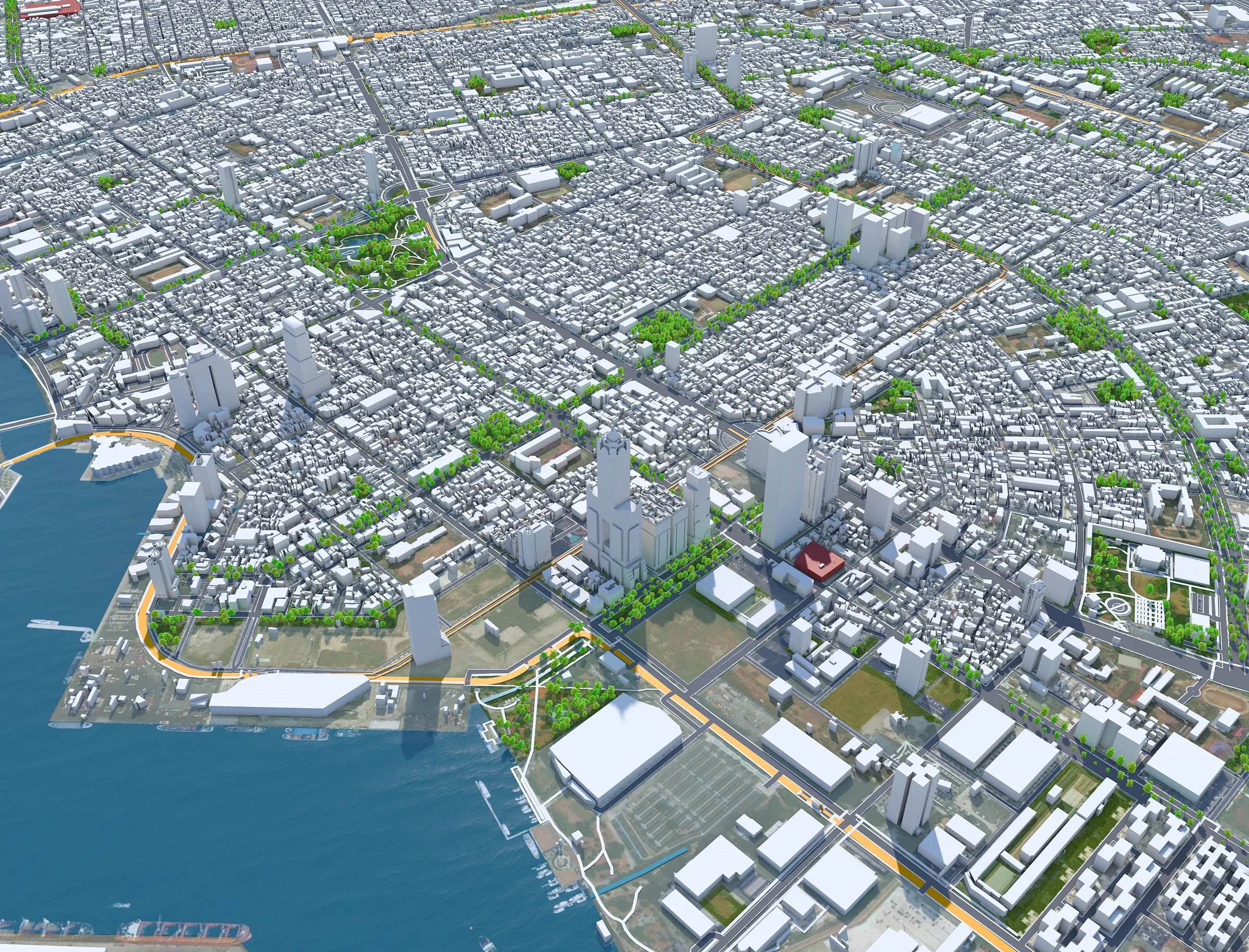 Kaohsiung city Taiwan 3d model 50km