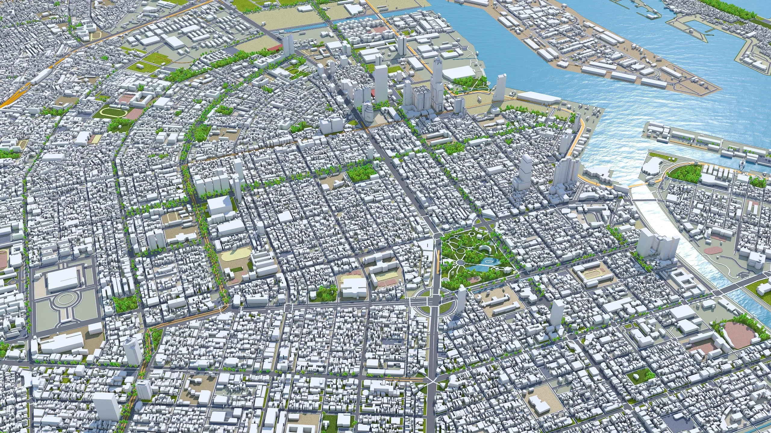 Kaohsiung city Taiwan 3d model 50km