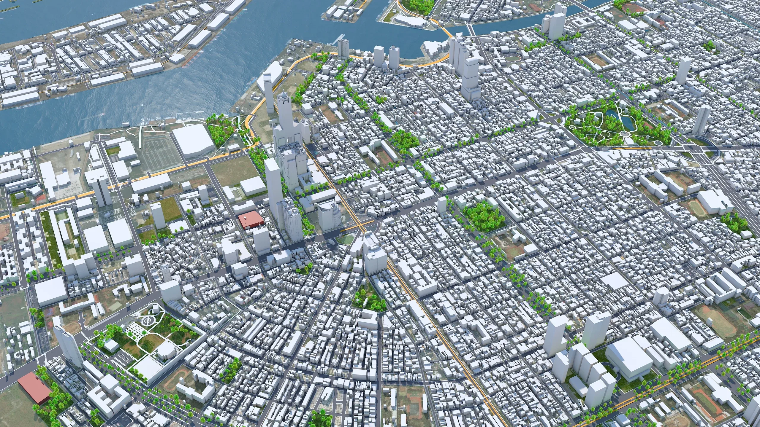 Kaohsiung city Taiwan 3d model 50km