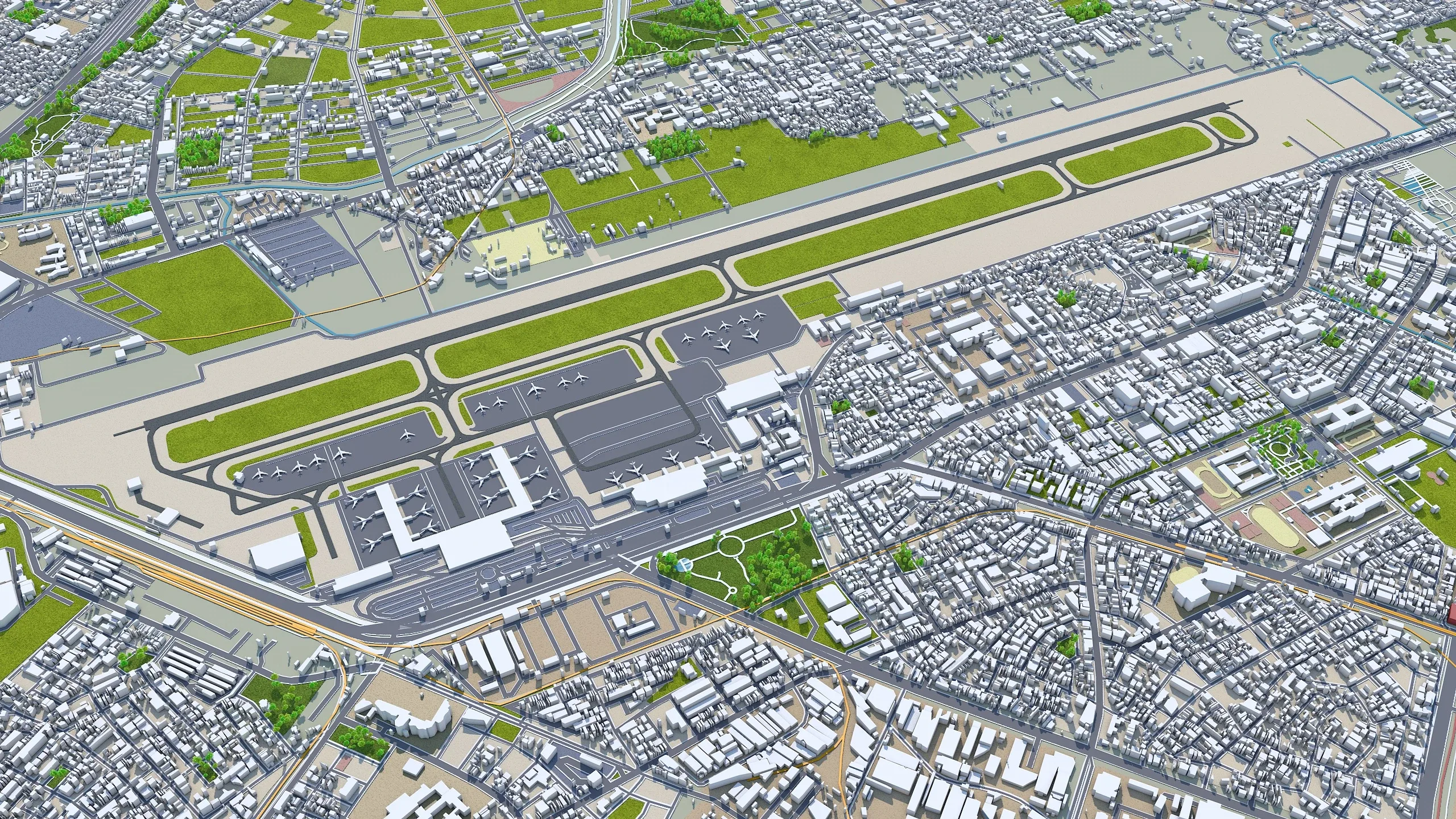Kaohsiung city Taiwan 3d model 50km