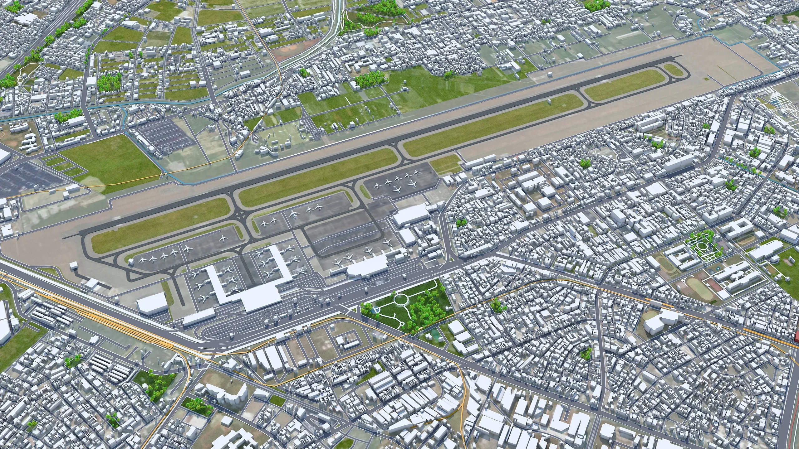 Kaohsiung city Taiwan 3d model 50km
