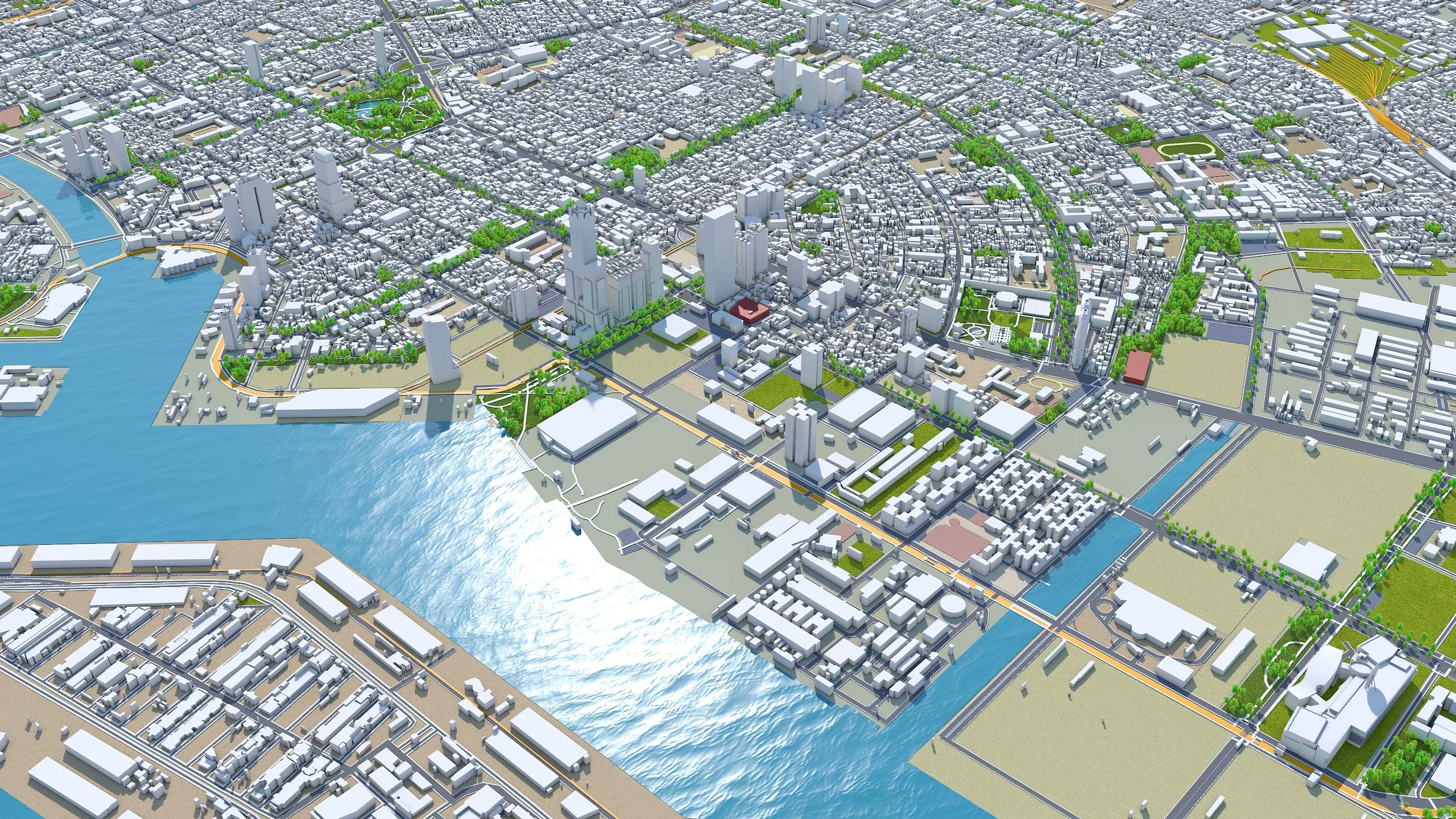 Kaohsiung city Taiwan 3d model 50km