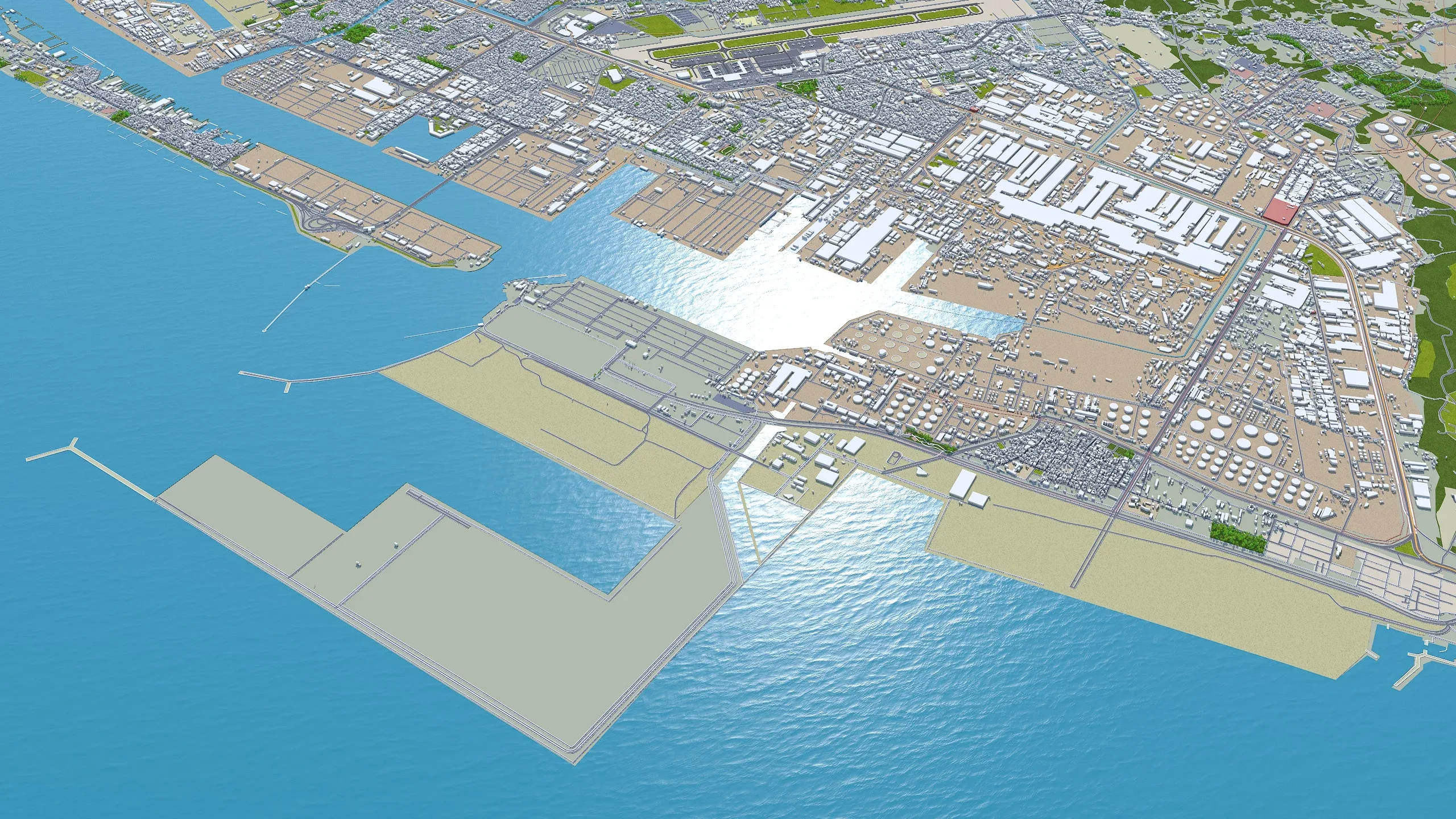Kaohsiung city Taiwan 3d model 50km