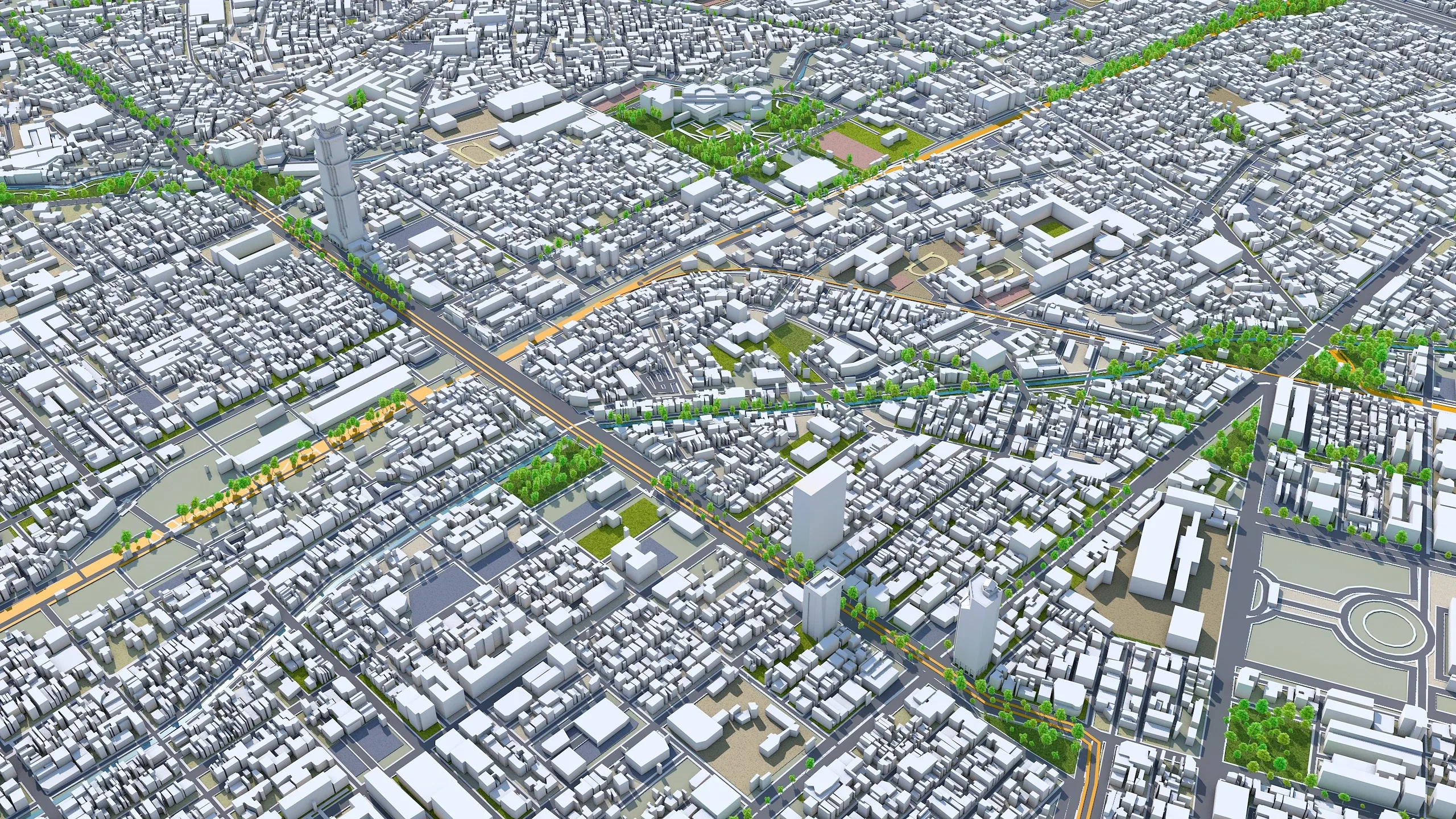 Kaohsiung city Taiwan 3d model 50km
