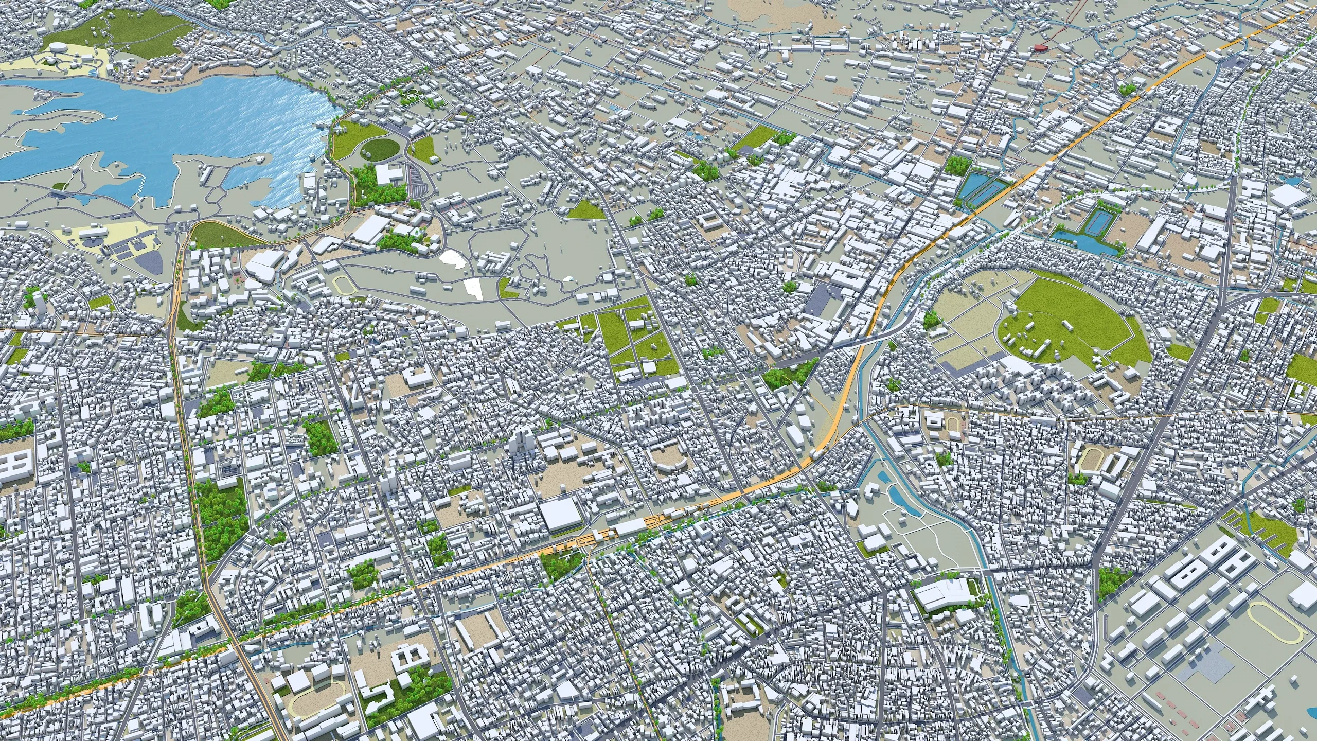 Kaohsiung city Taiwan 3d model 50km