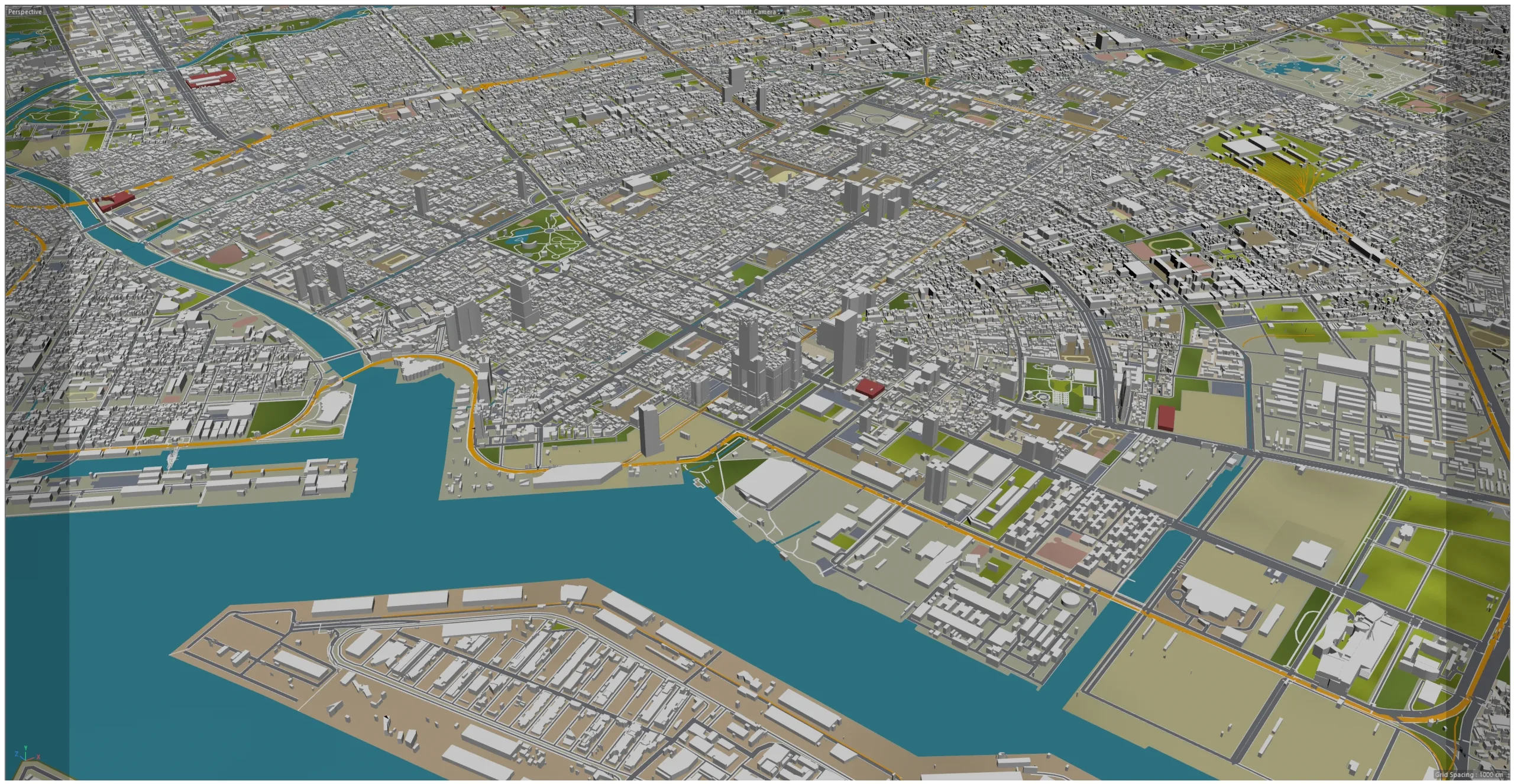 Kaohsiung city Taiwan 3d model 50km