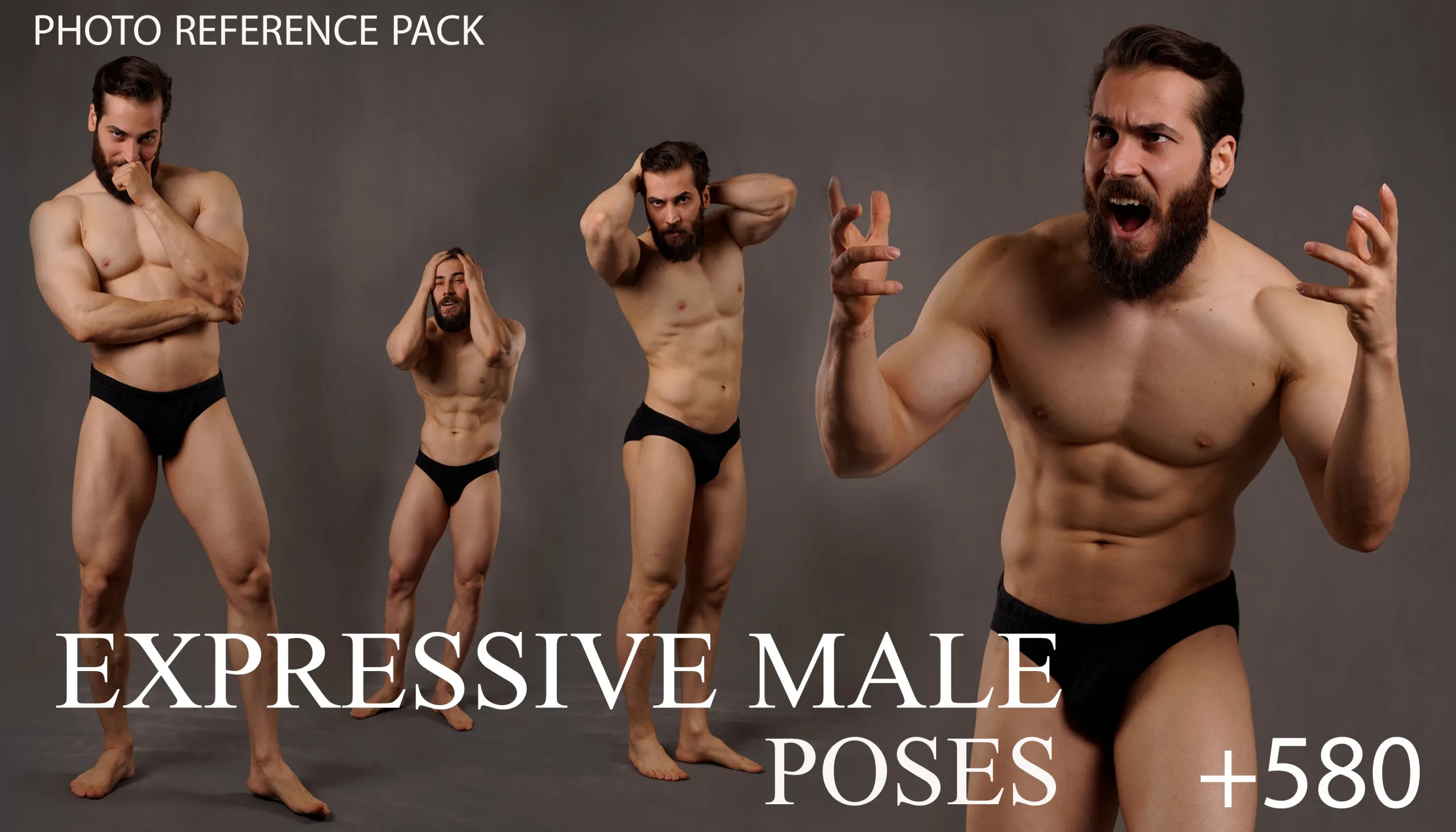 580+ Expressive Male Poses Reference Picture